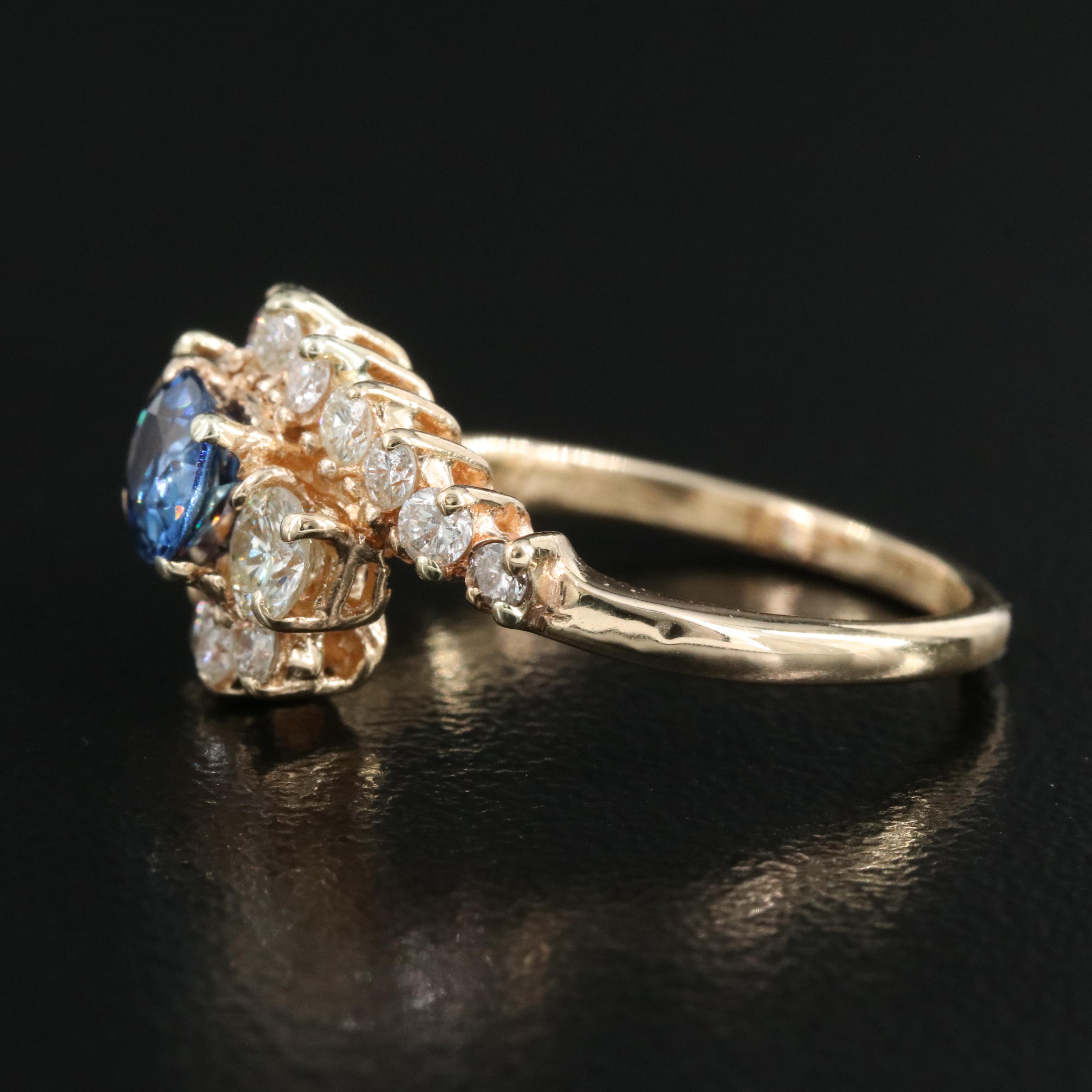 14K Sapphire and Diamond Ring