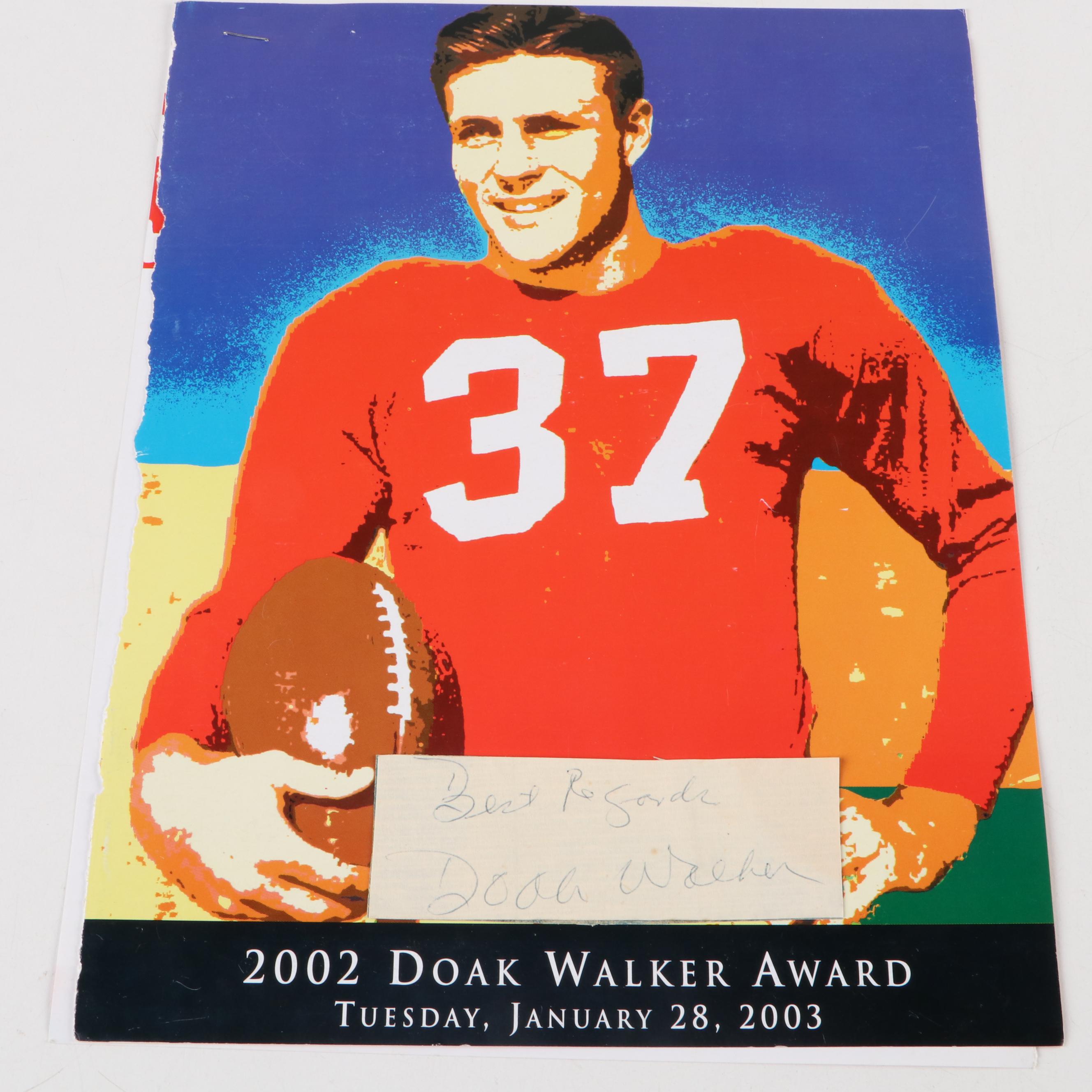 Doak Walker Signed Giclée with Lenny Lyles Signed "NFL Action" Book and More