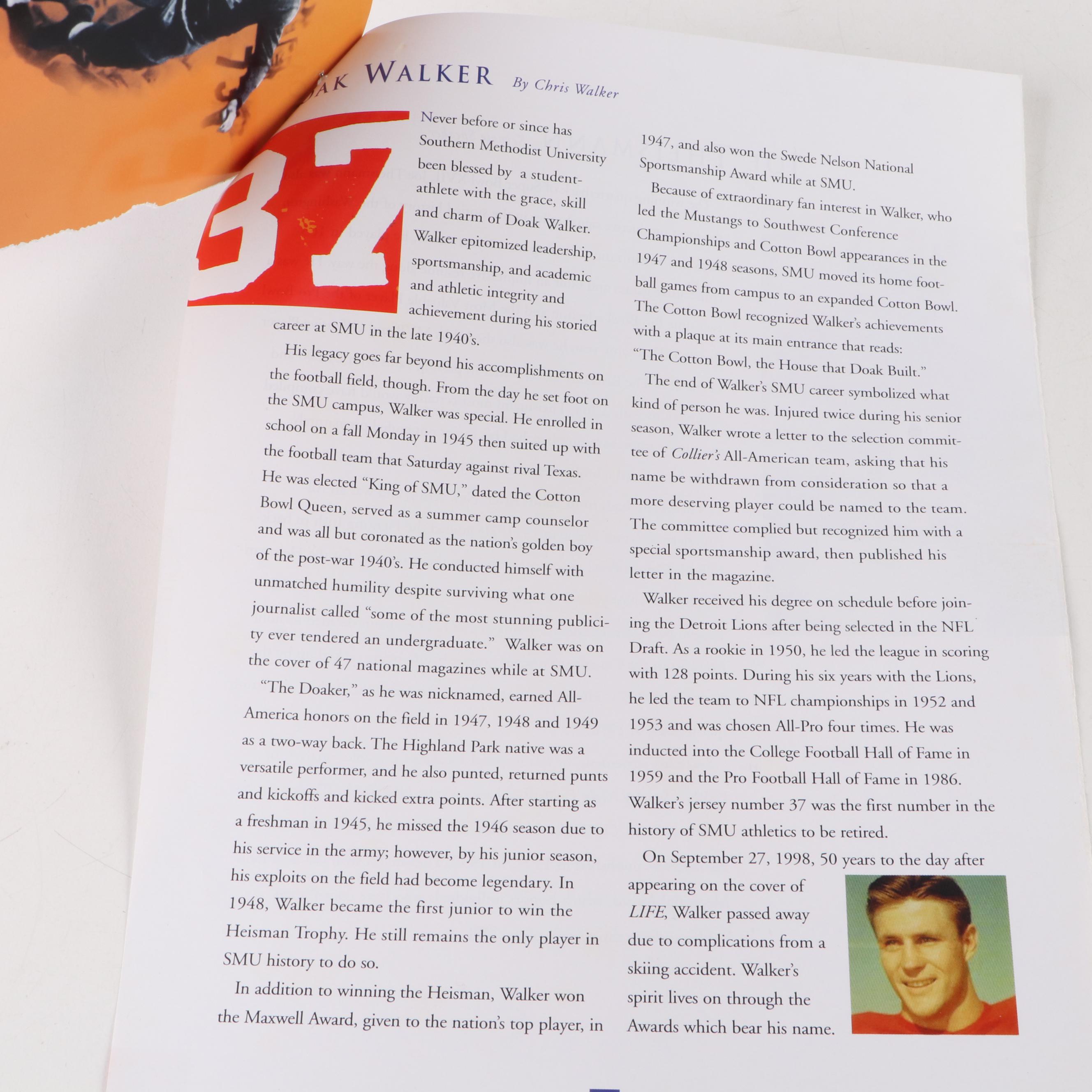 Doak Walker Signed Giclée with Lenny Lyles Signed "NFL Action" Book and More