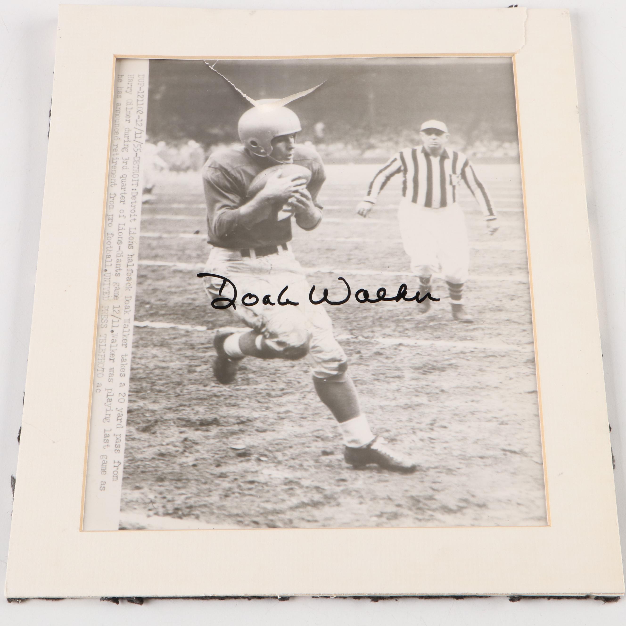 Doak Walker Signed Giclée with Lenny Lyles Signed "NFL Action" Book and More