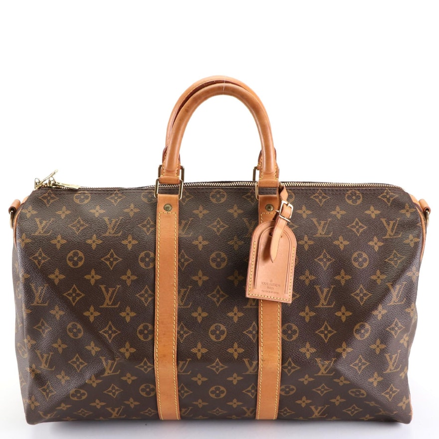 Louis Vuitton Keepall 45 Bandouliére in Monogram Canvas and Vachetta Leather