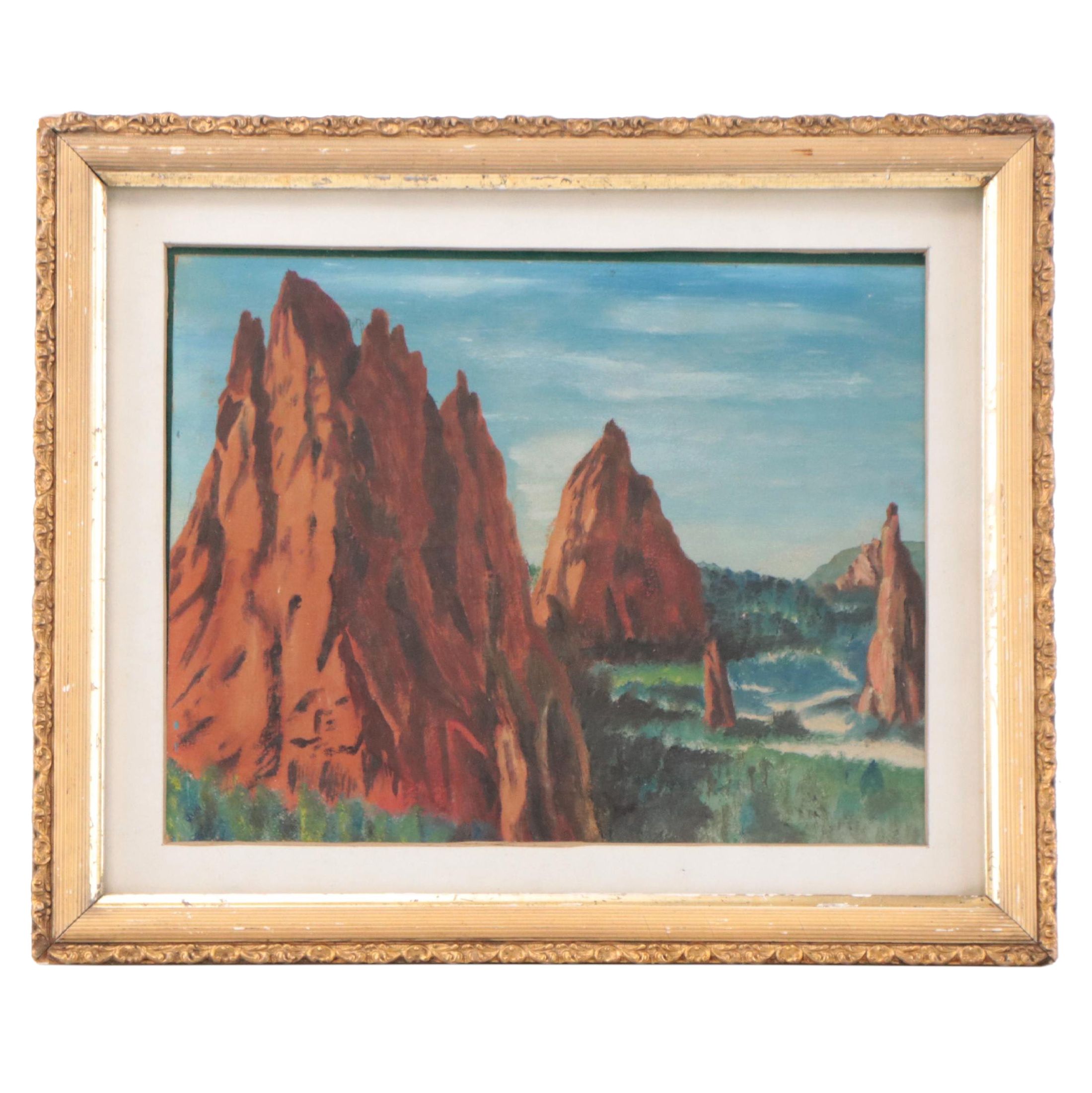 Watercolor Painting of Alpine Landscape