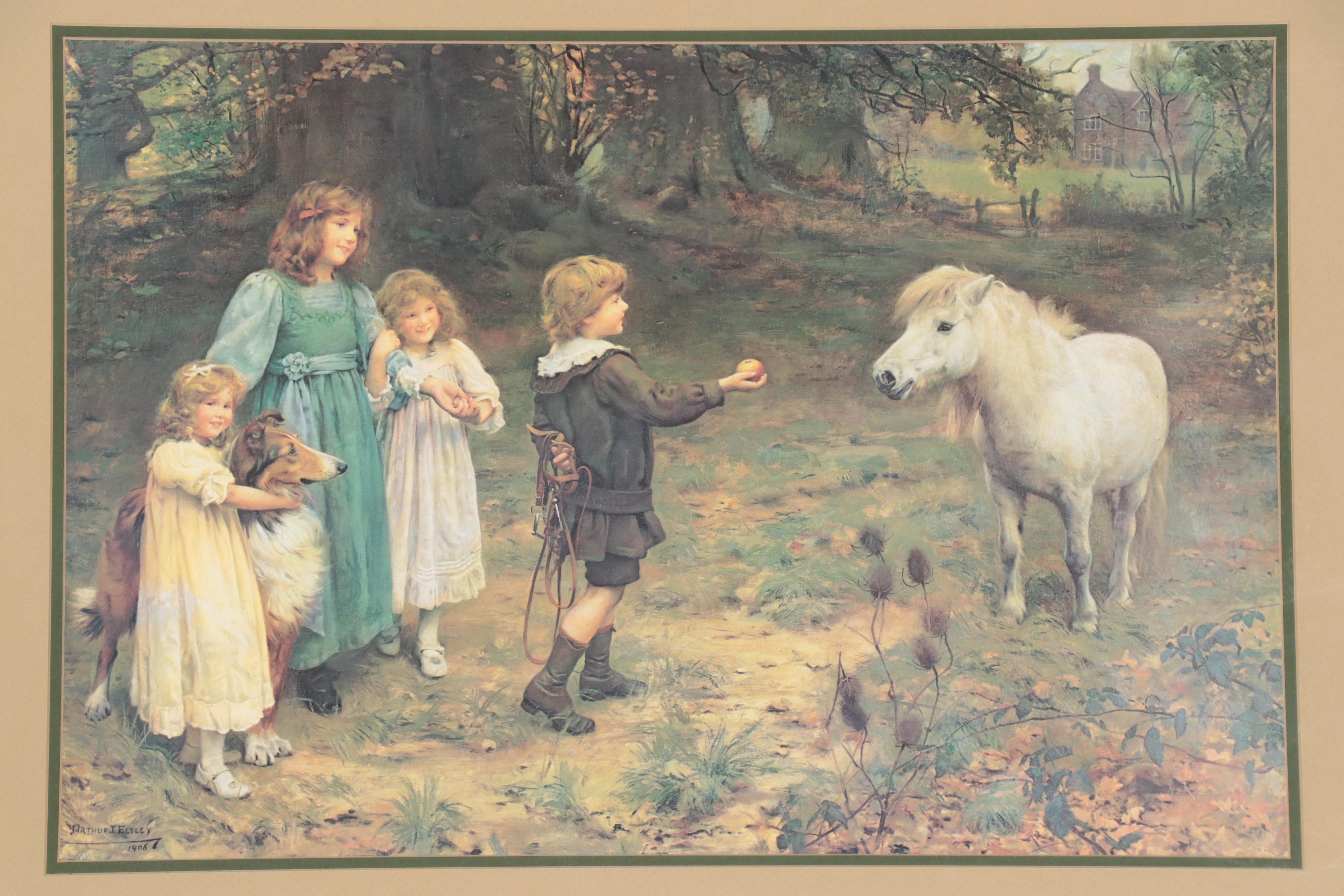 Offset Lithograph After Arthur J. Elsley "A Tempting Bait," and More