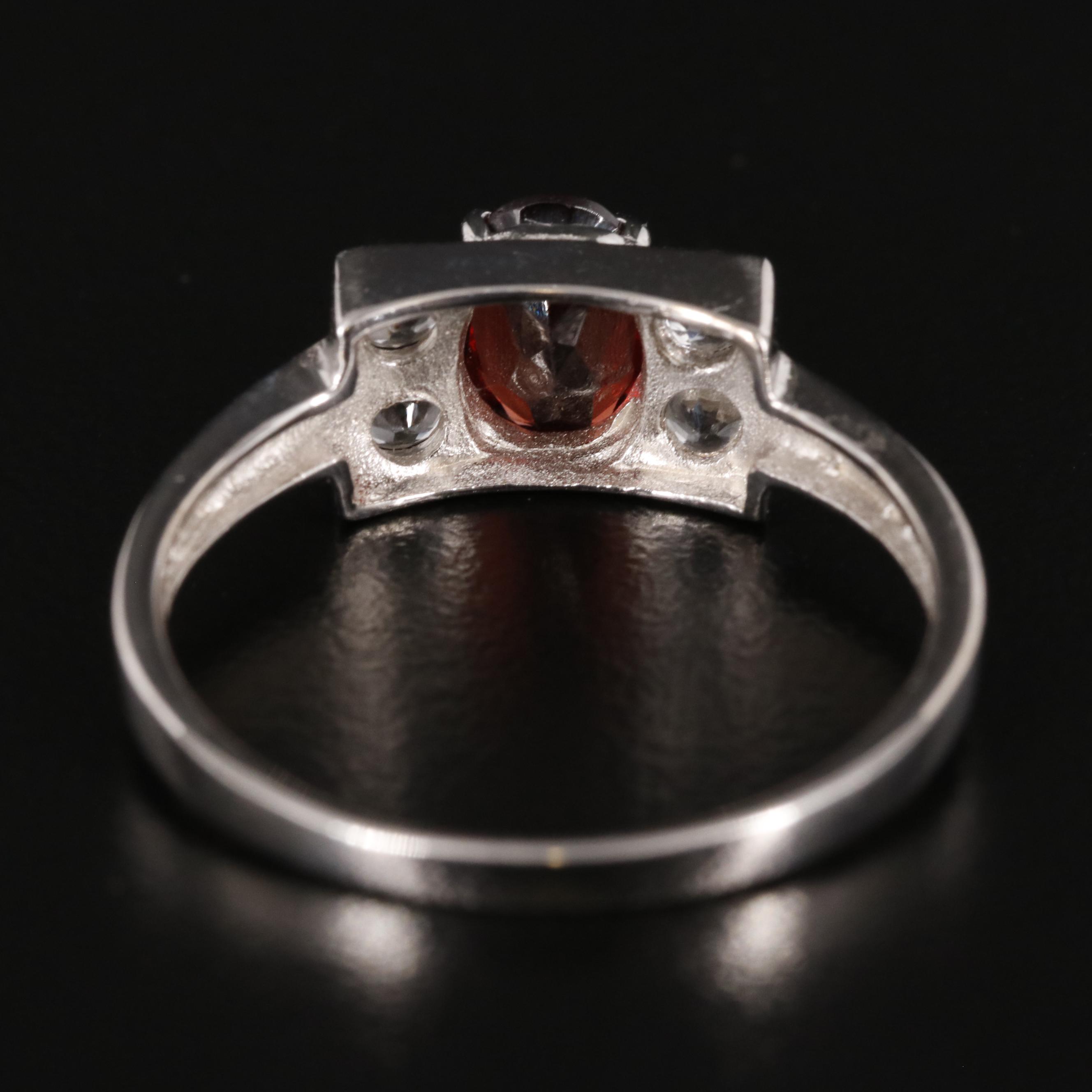 Sterling Garnet and White Topaz Ring