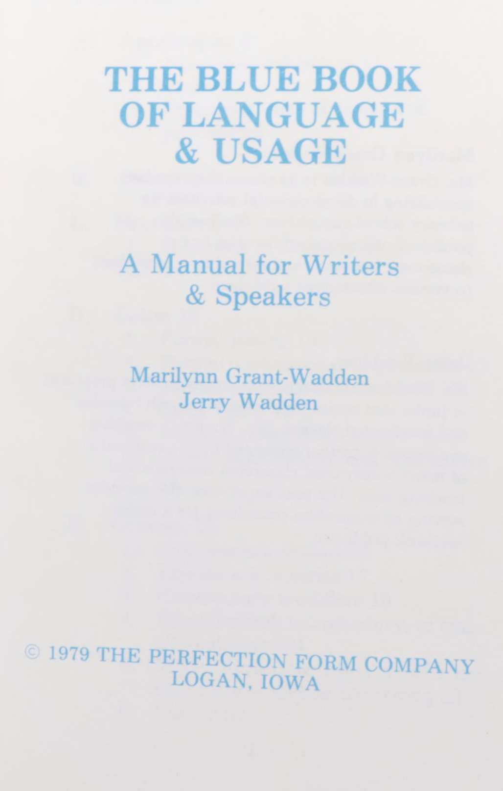 "The Blue Book of Language and Usage" and More Educational and Reference Books