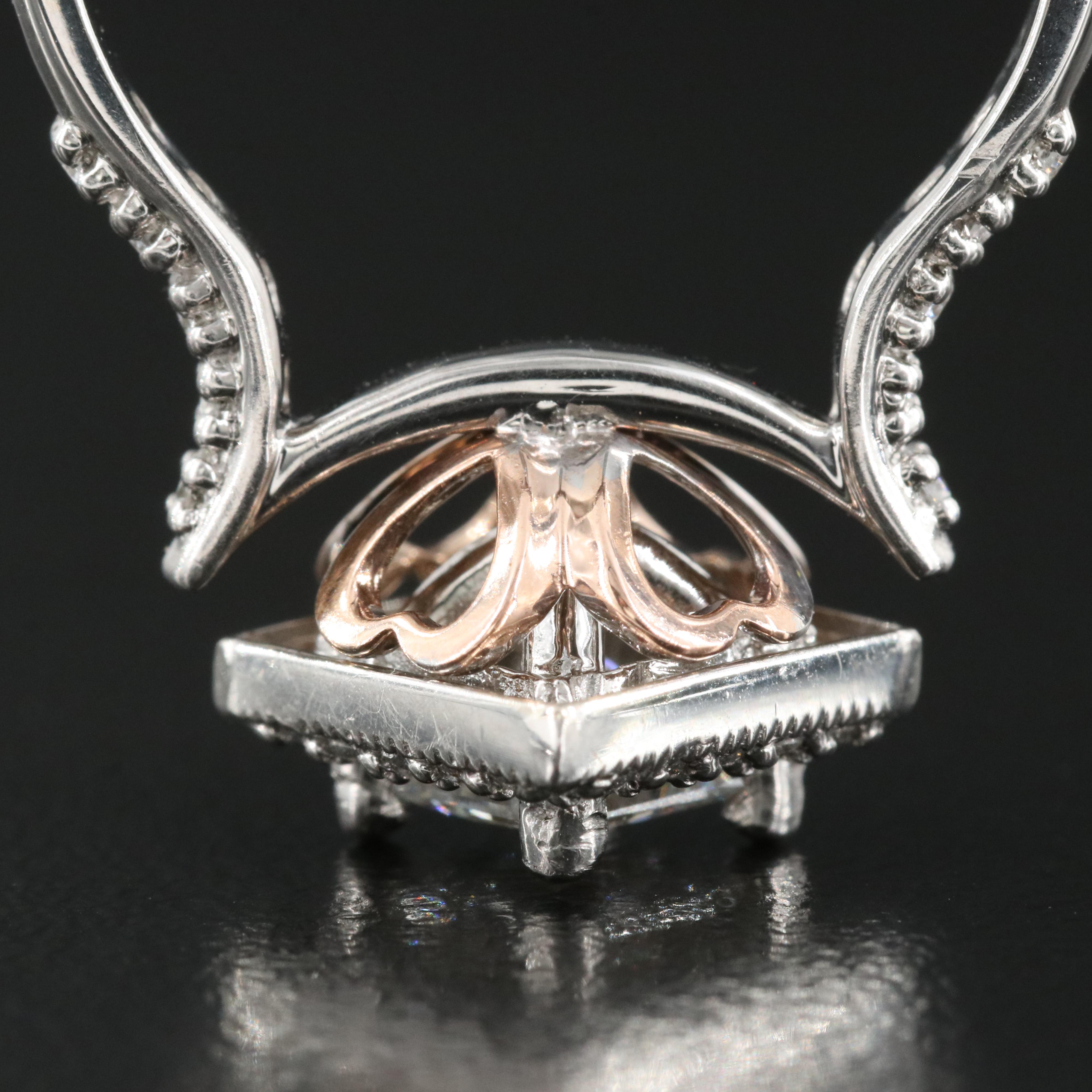 14K 1.04 CTW Diamond Ring with Rose Gold Accents