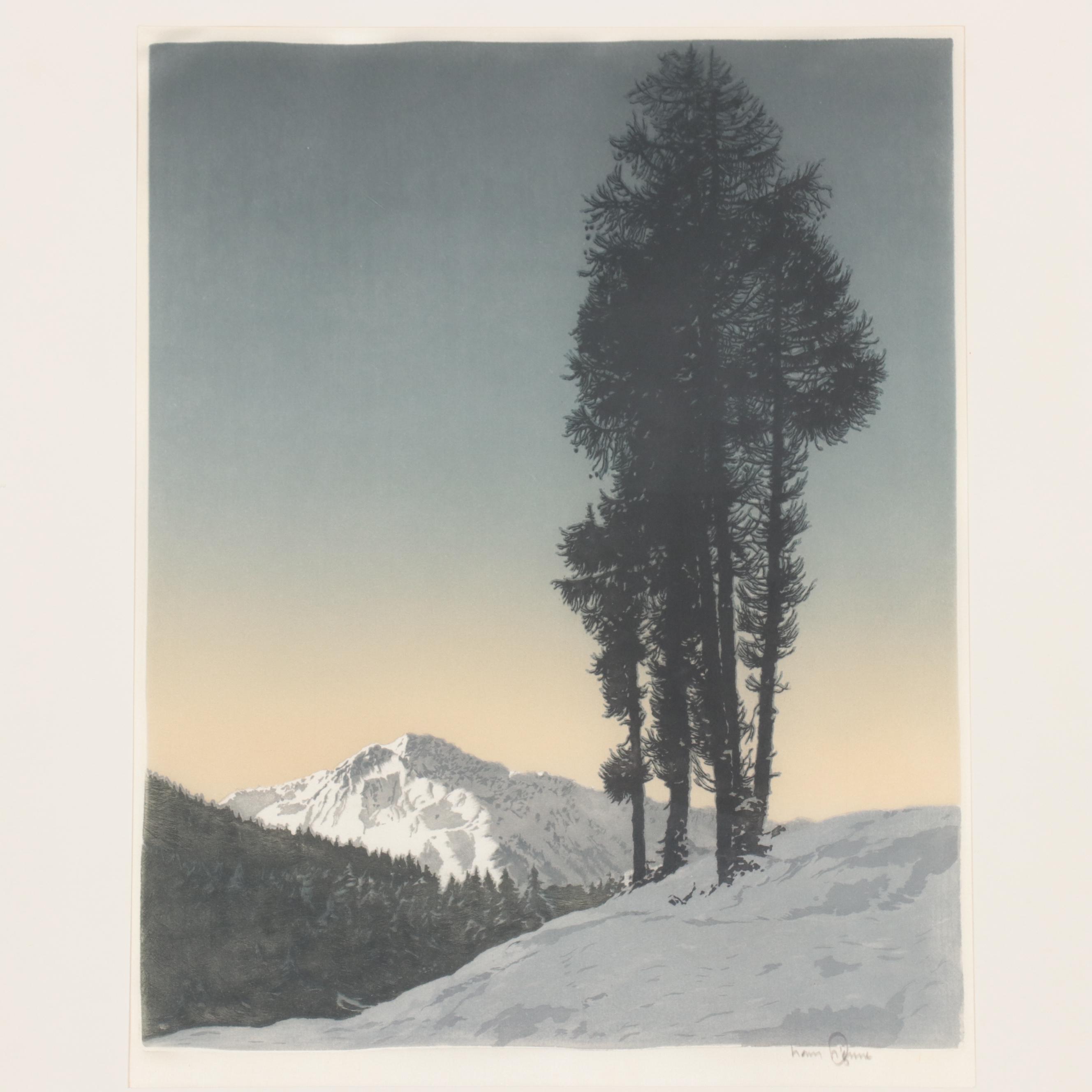 Hans Figura Landscape Etchings on Fabric