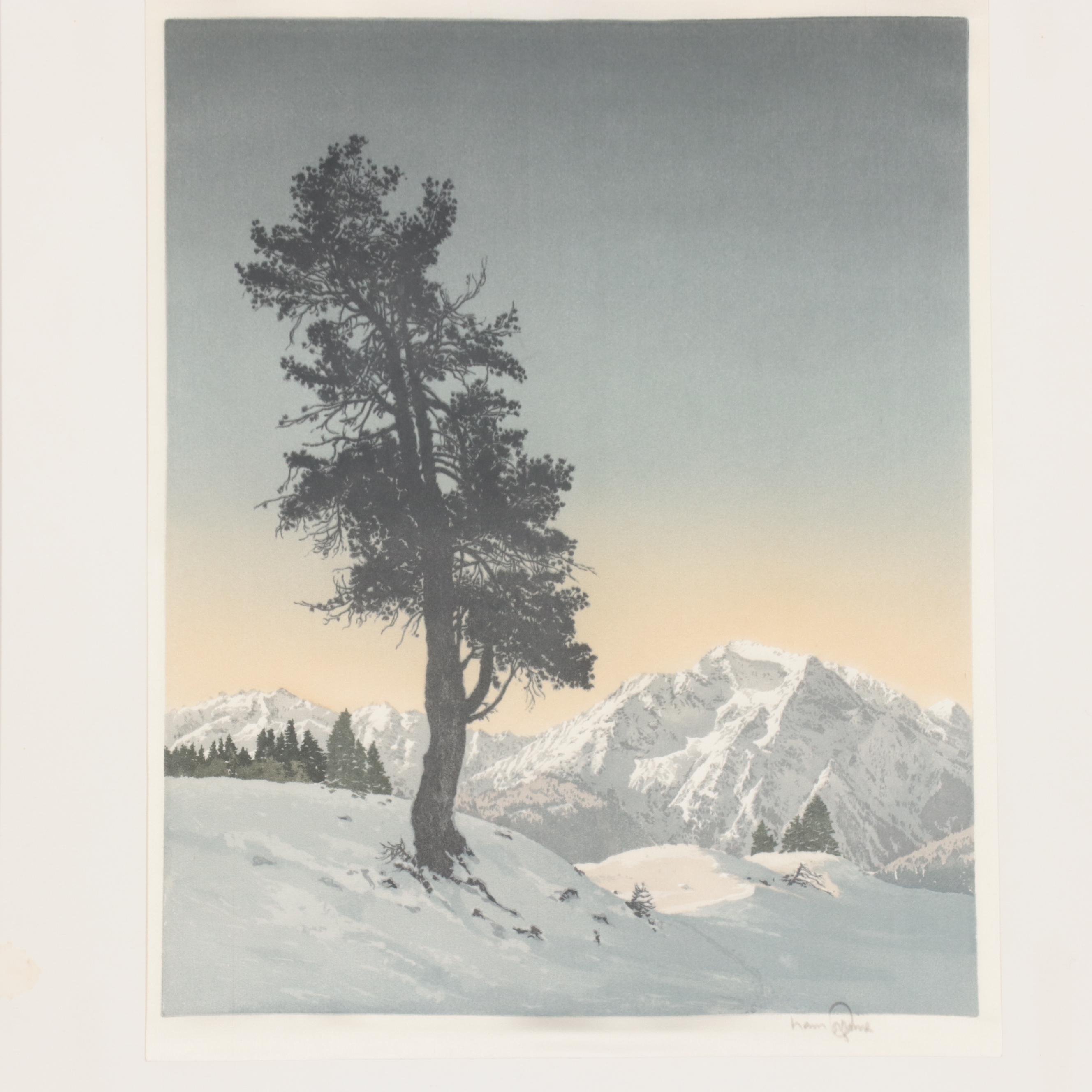 Hans Figura Landscape Etchings on Fabric