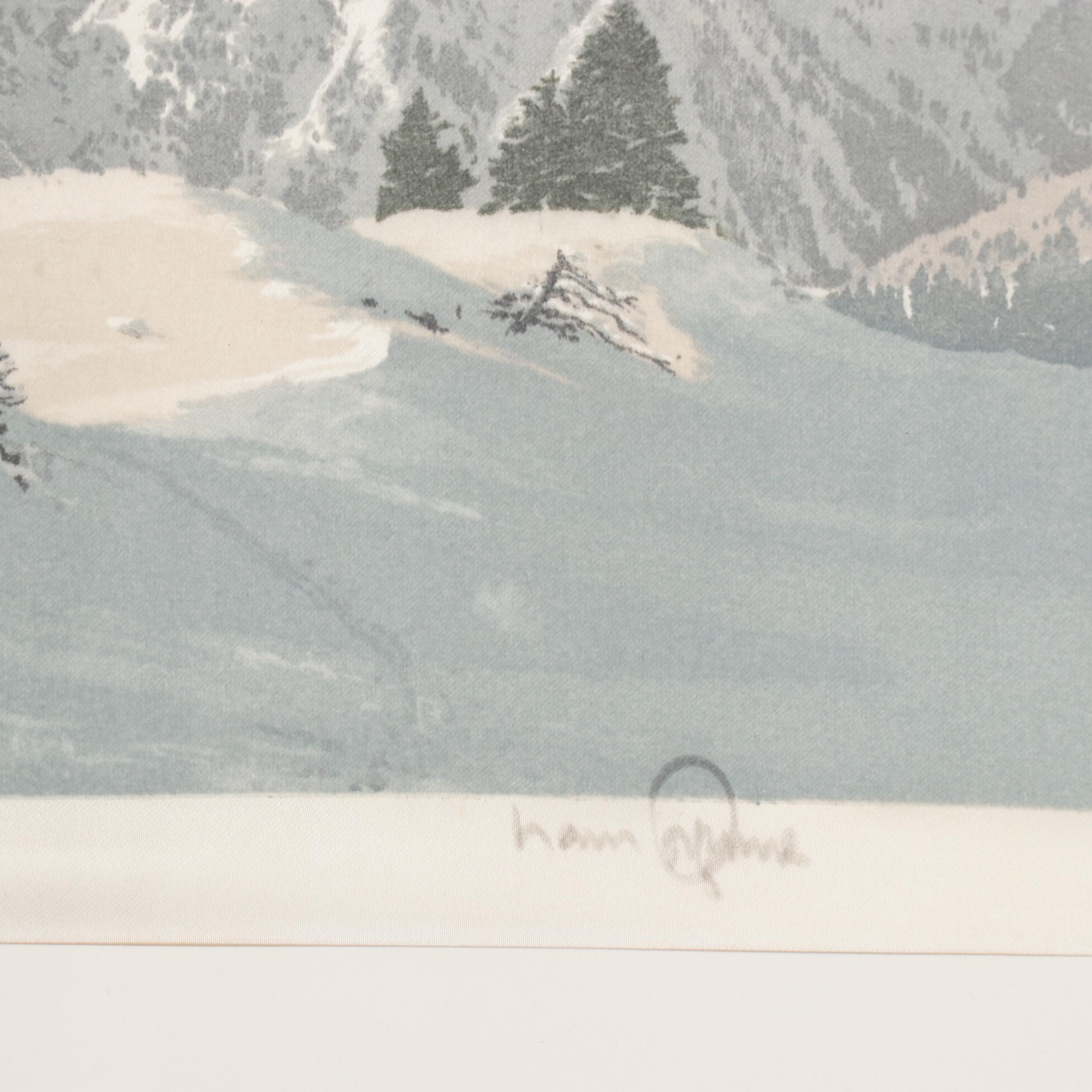 Hans Figura Landscape Etchings on Fabric