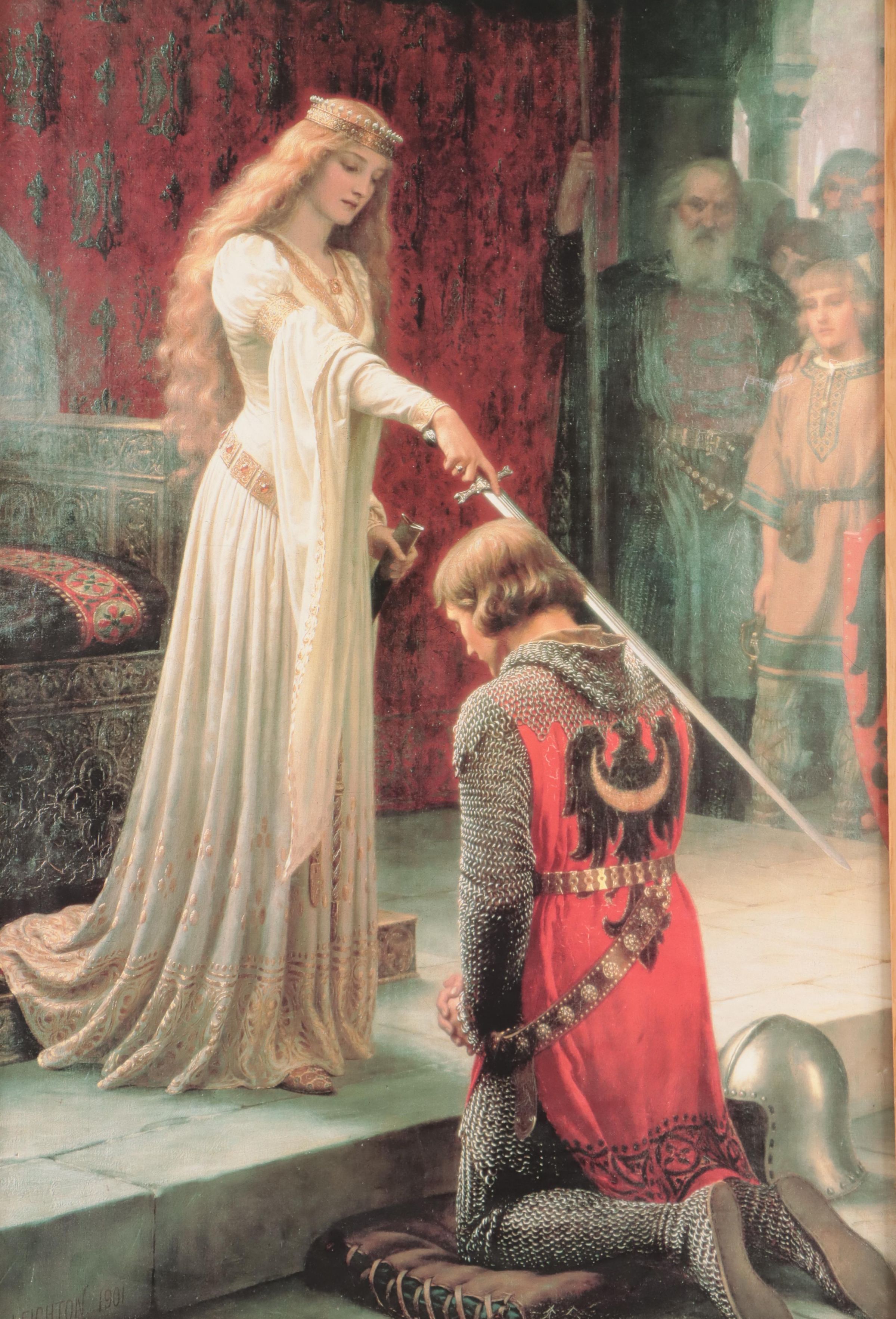 Offset Lithograph After Edmund Blair Leighton "The Accolade"
