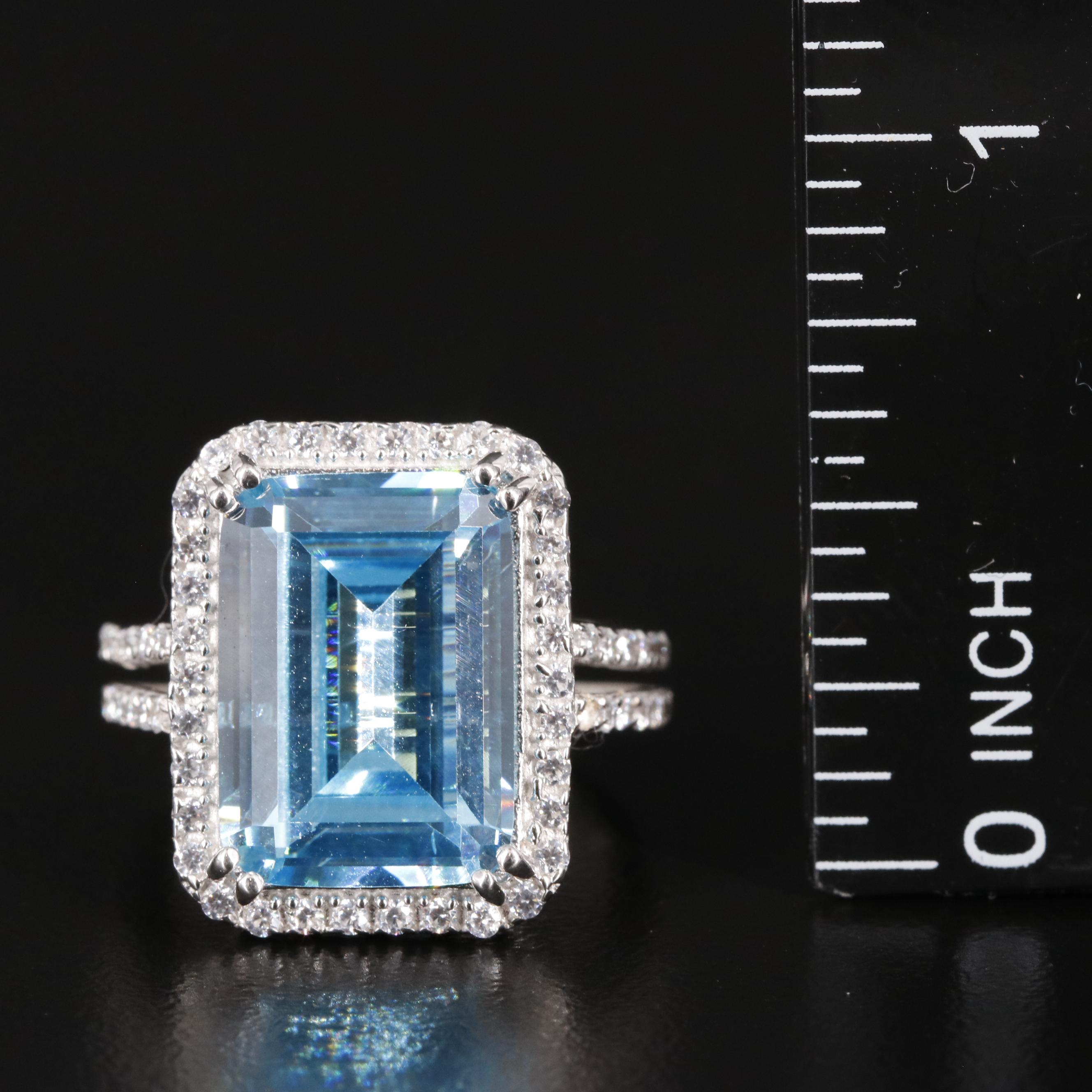 Sterling Cubic Zironia Halo Ring