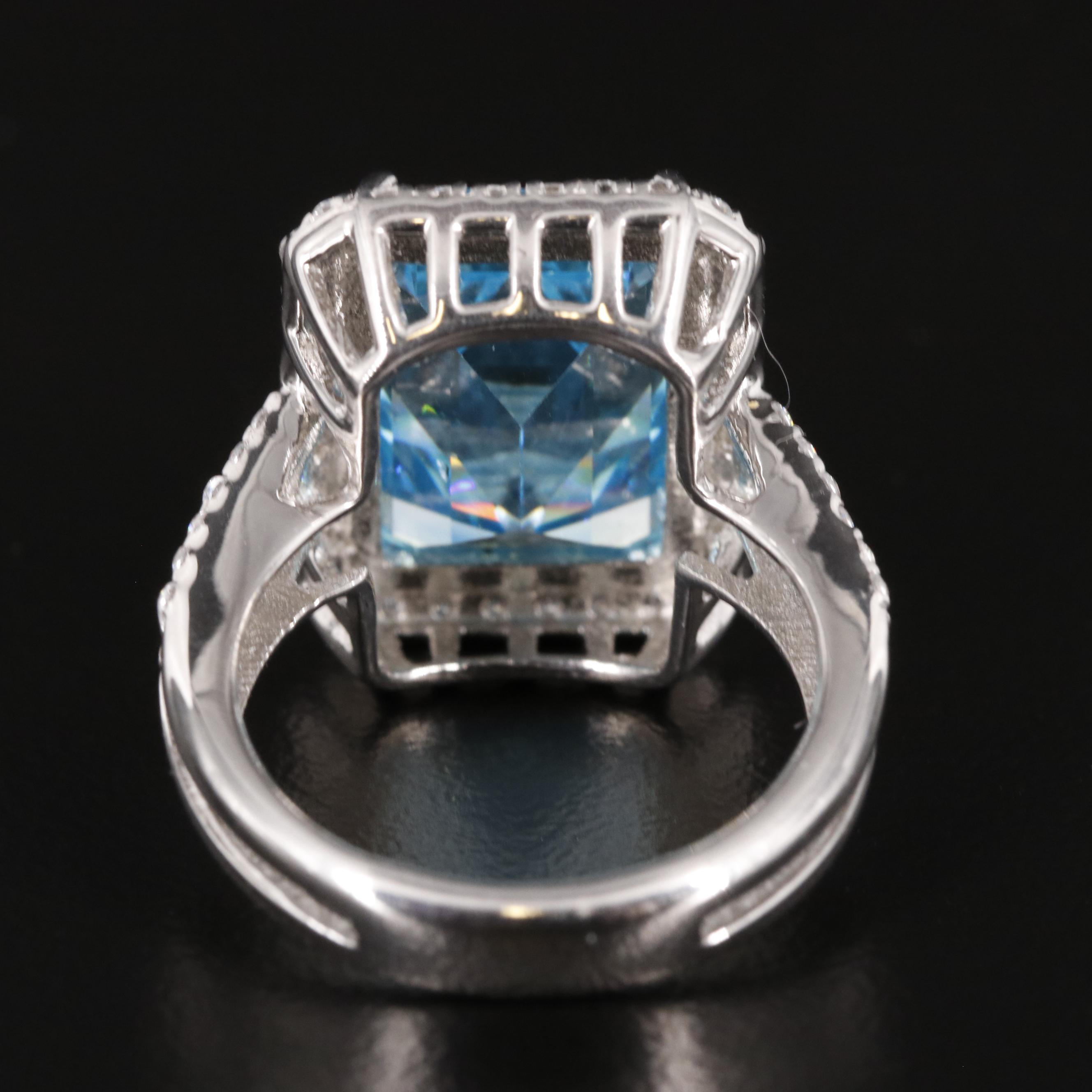 Sterling Cubic Zironia Halo Ring