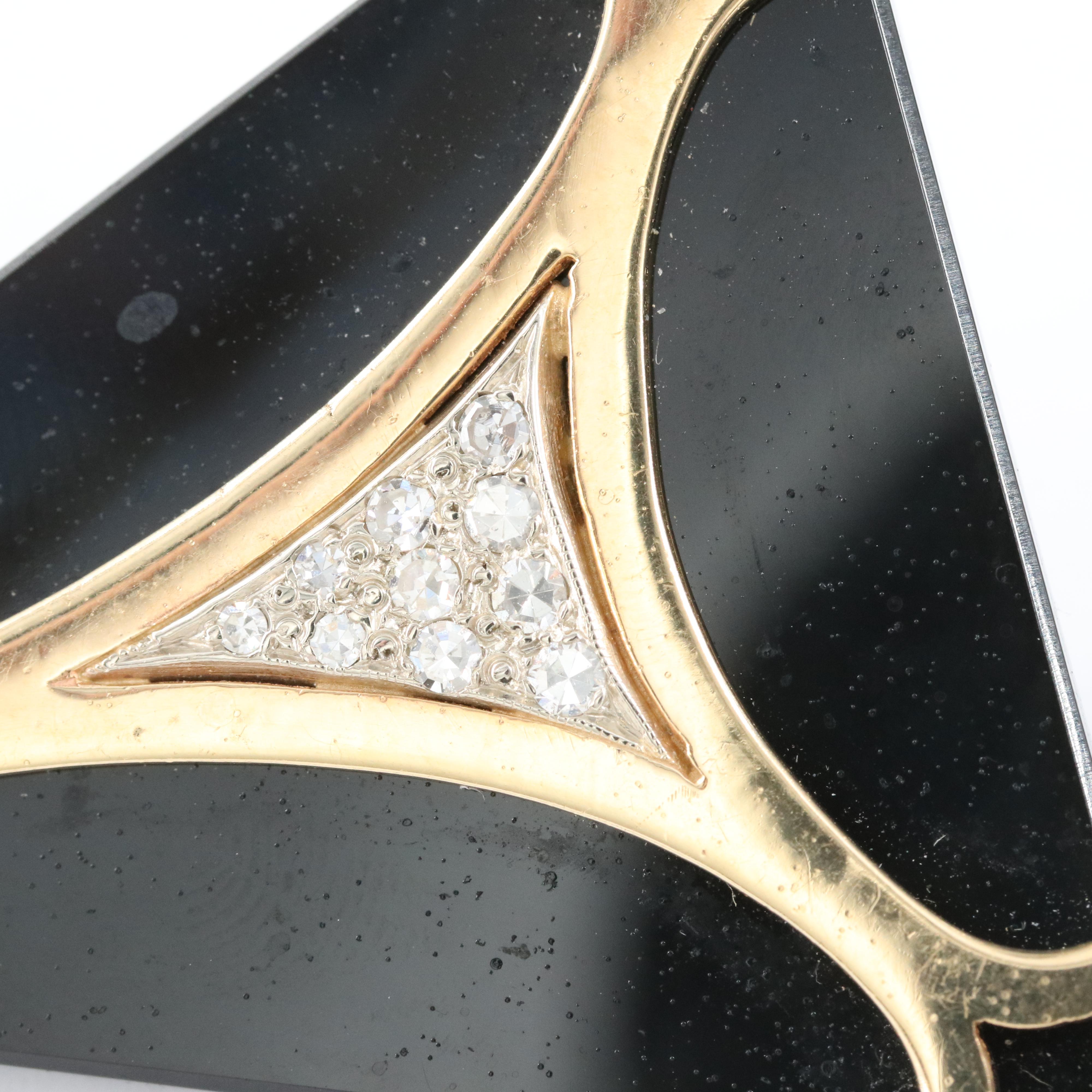 14K 0.25 CTW Diamond and Black Onyx Pendant