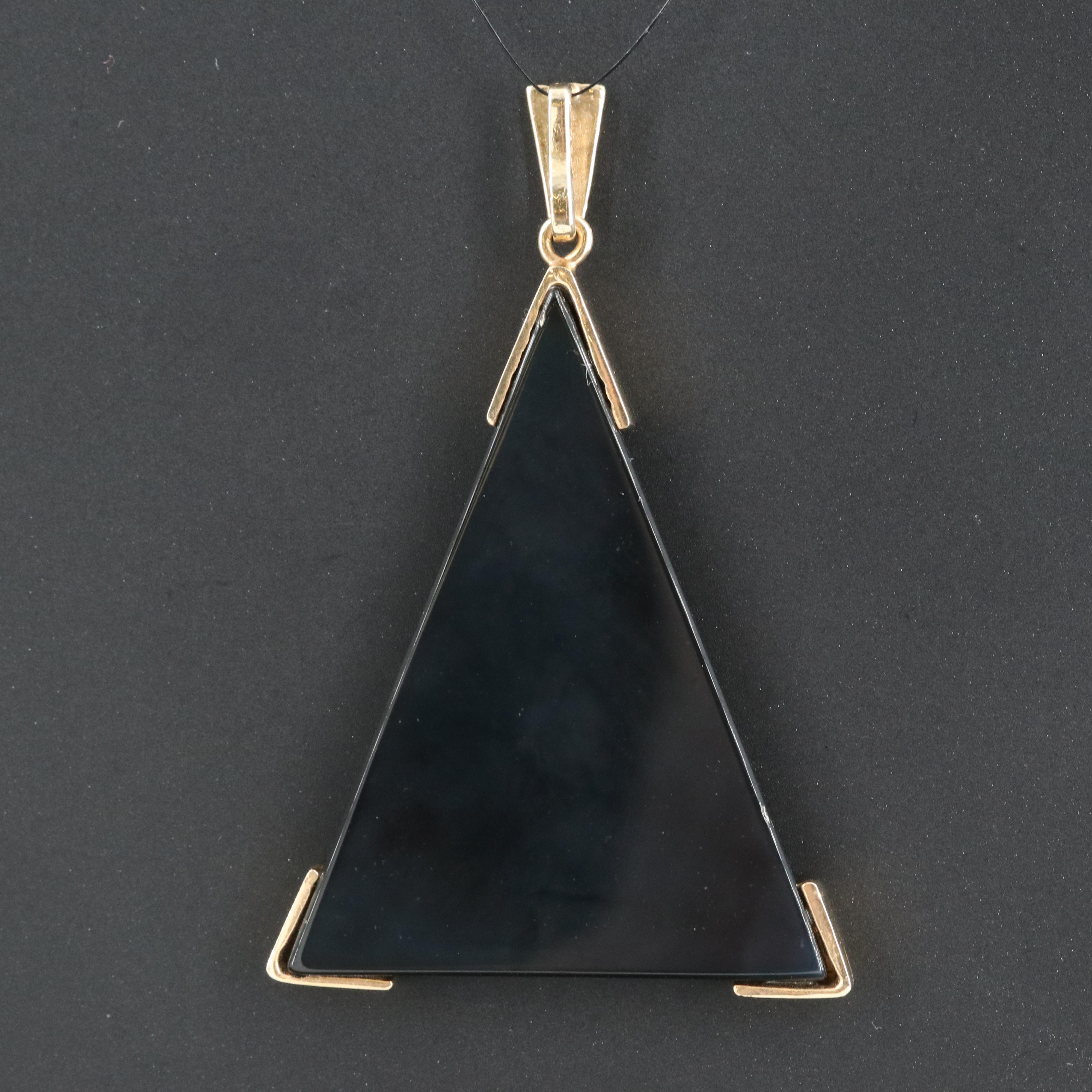 14K 0.25 CTW Diamond and Black Onyx Pendant