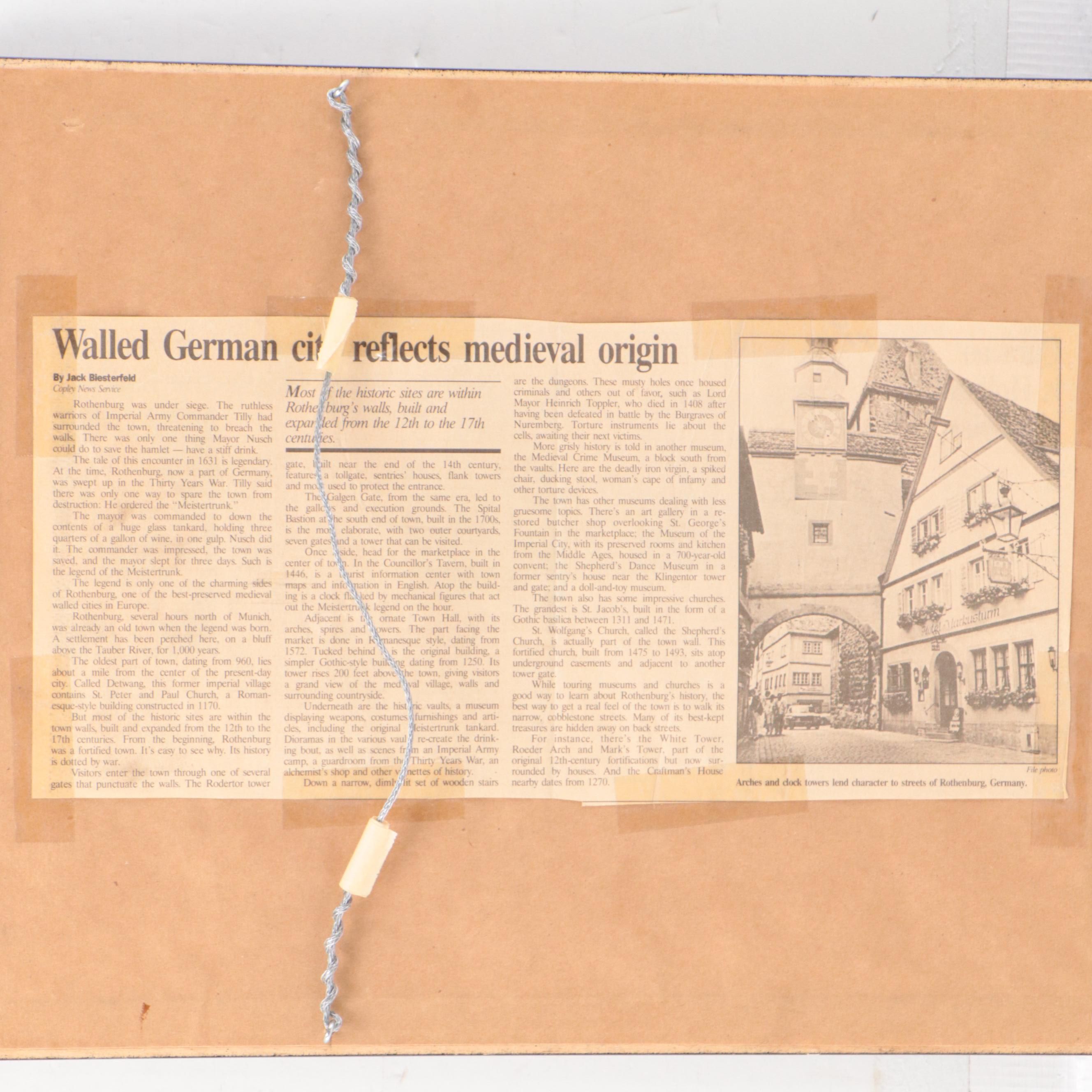 Watercolor Painting of Rothenburg City Scene