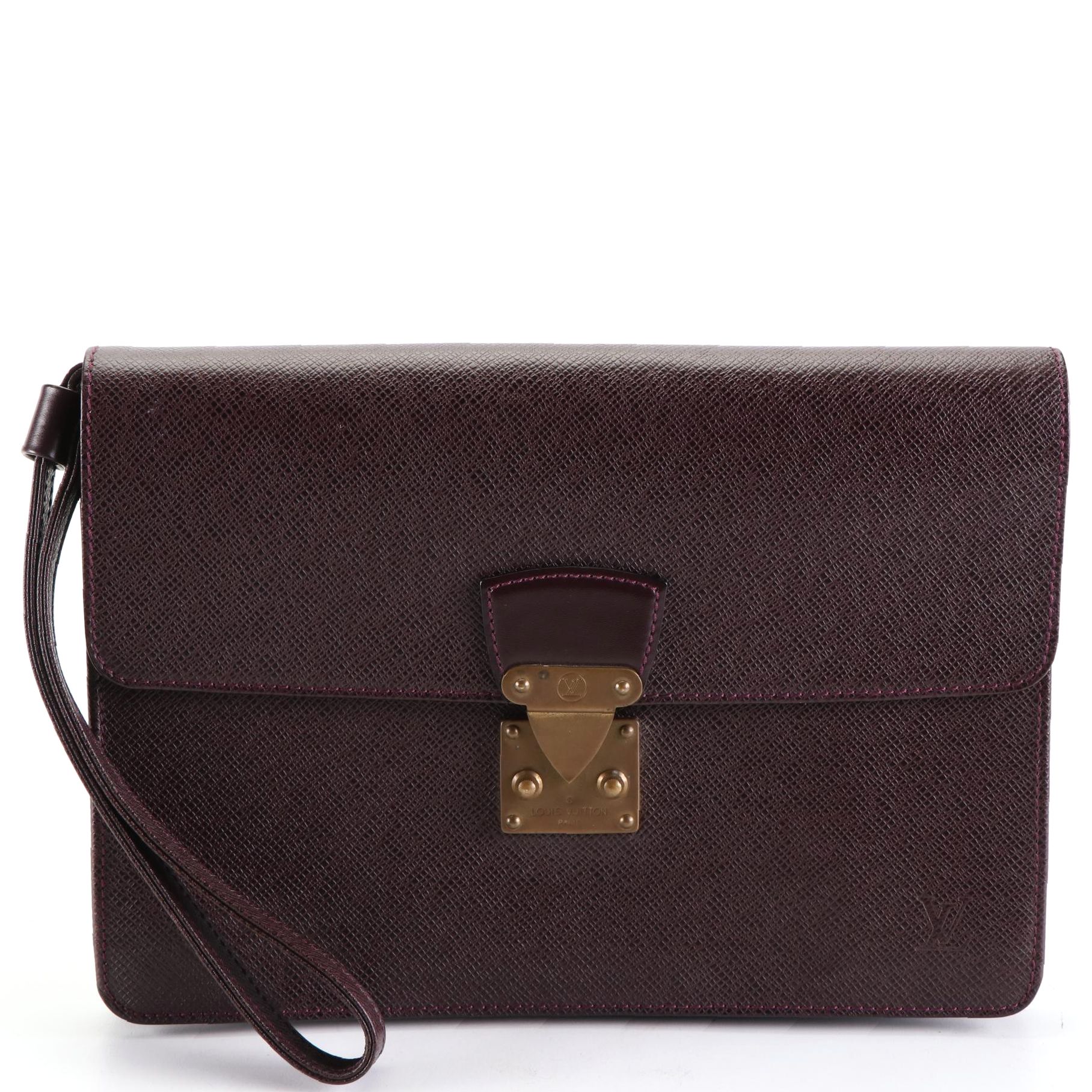 Louis Vuitton Kourad Clutch in Bordeaux Taïga Leather