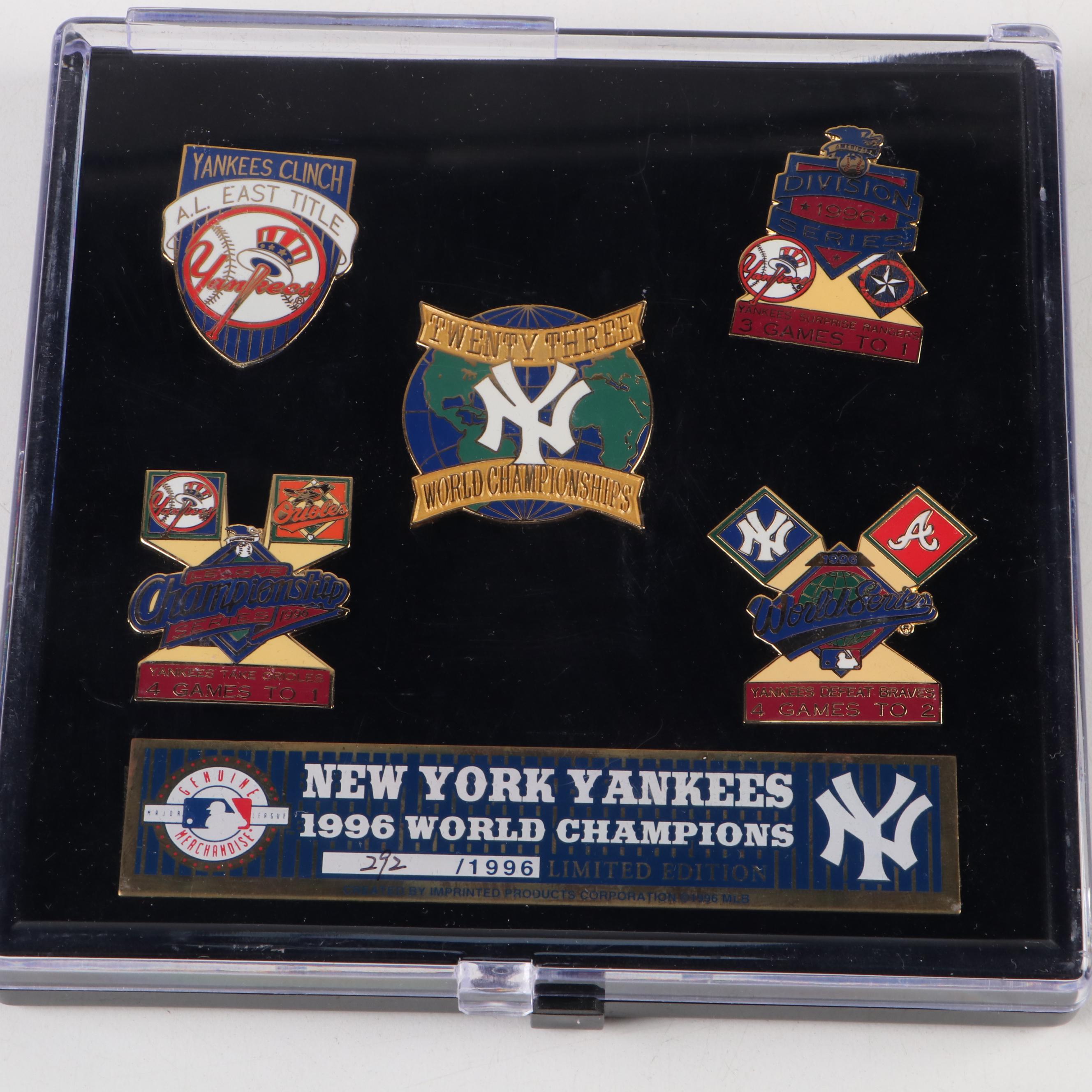 1996 New York Yankees World Champions Pinbacks with Babe Ruth Record and More