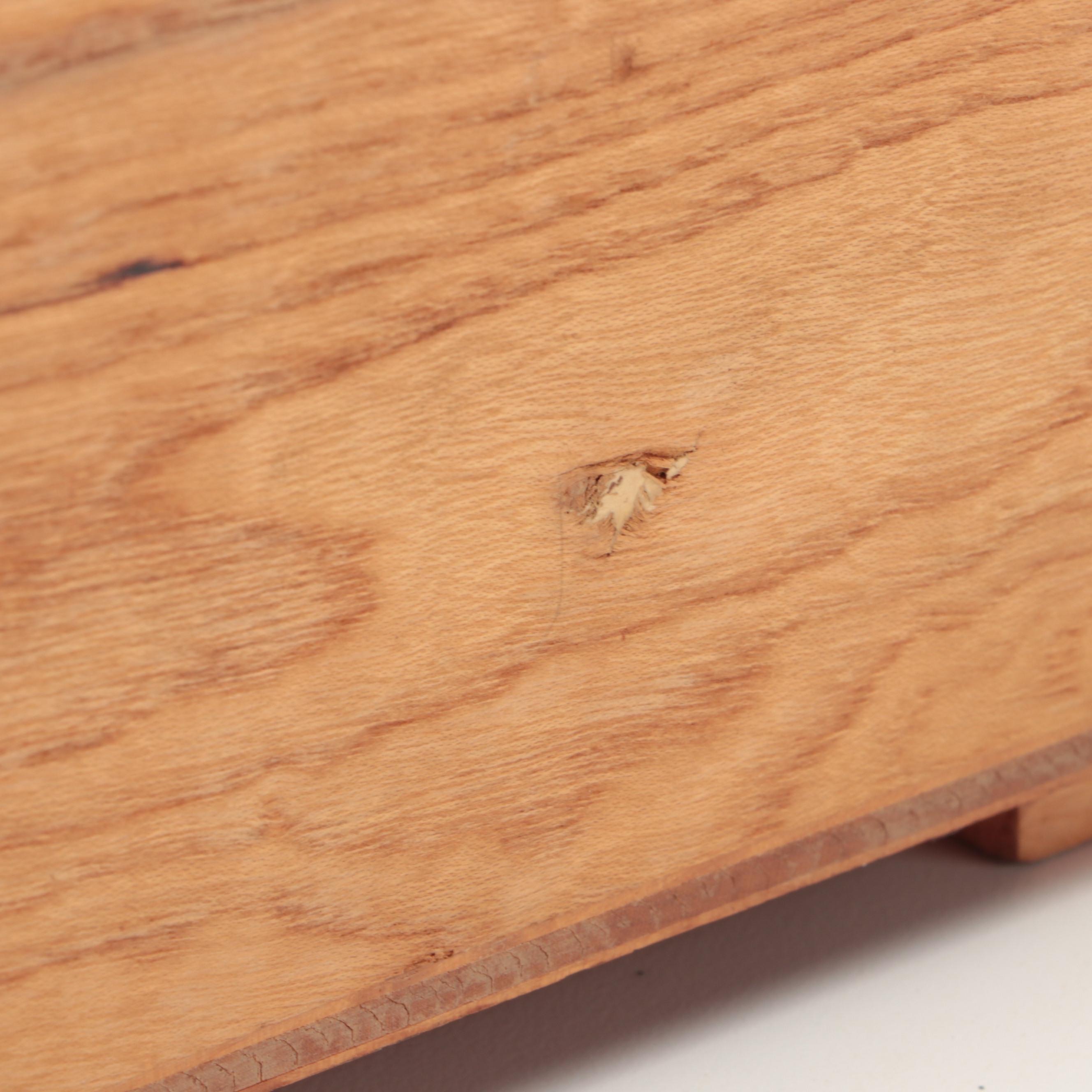 Carved Wooden Box with Duck Shaped Vase and Turned Wood Jar, 20th Century