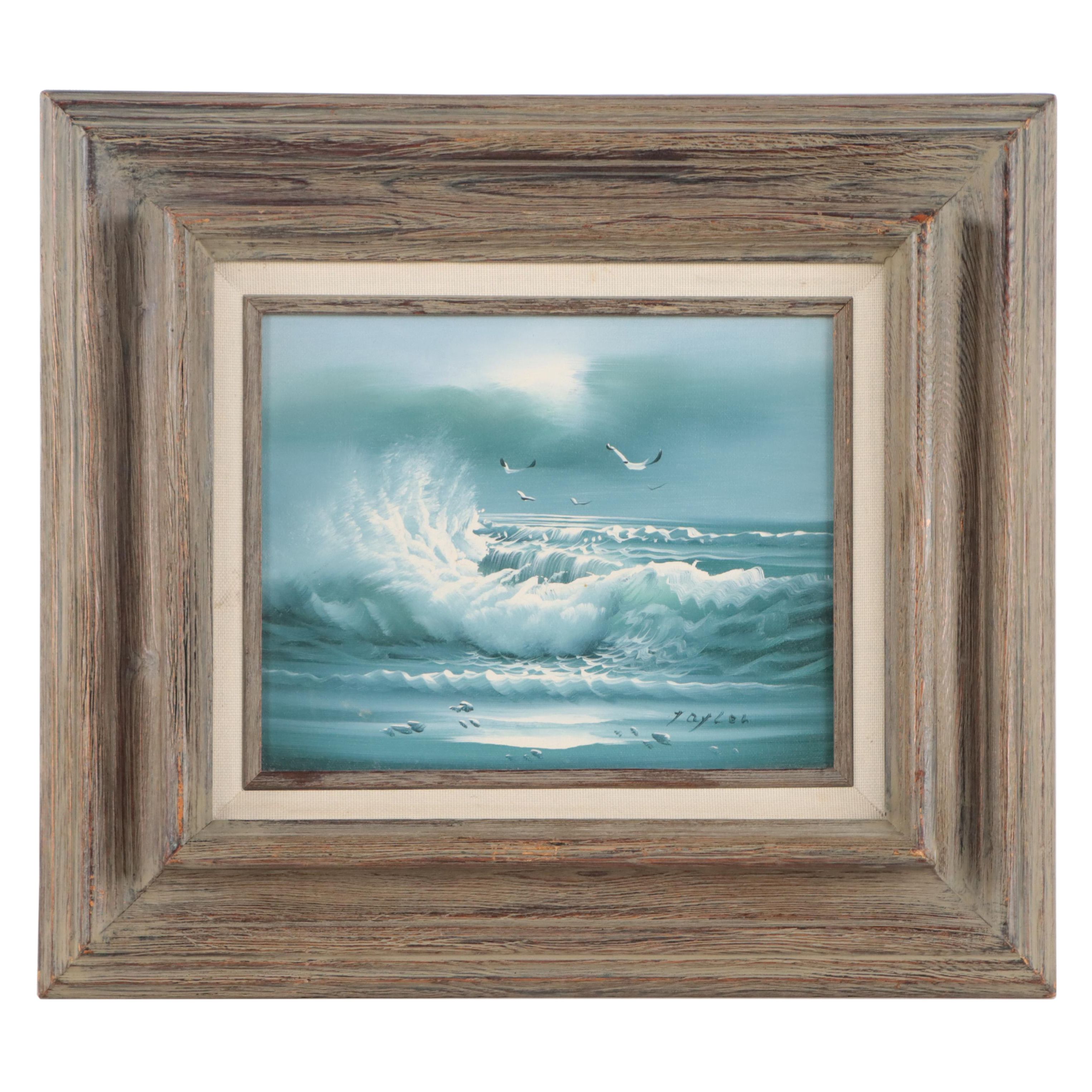 Oil Painting of a Seascape, Late 20th Century