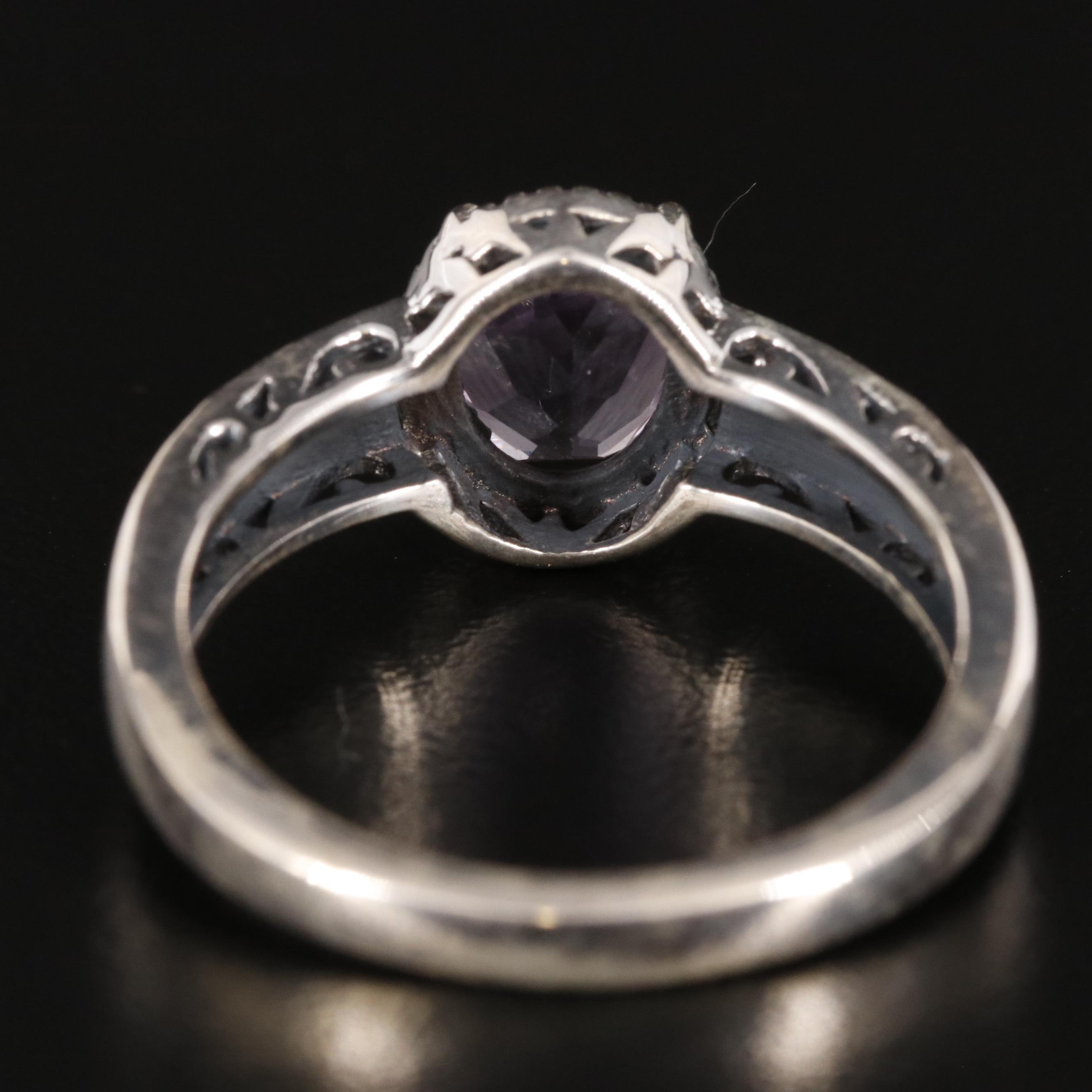 Sterling Amethyst Tapered Ring