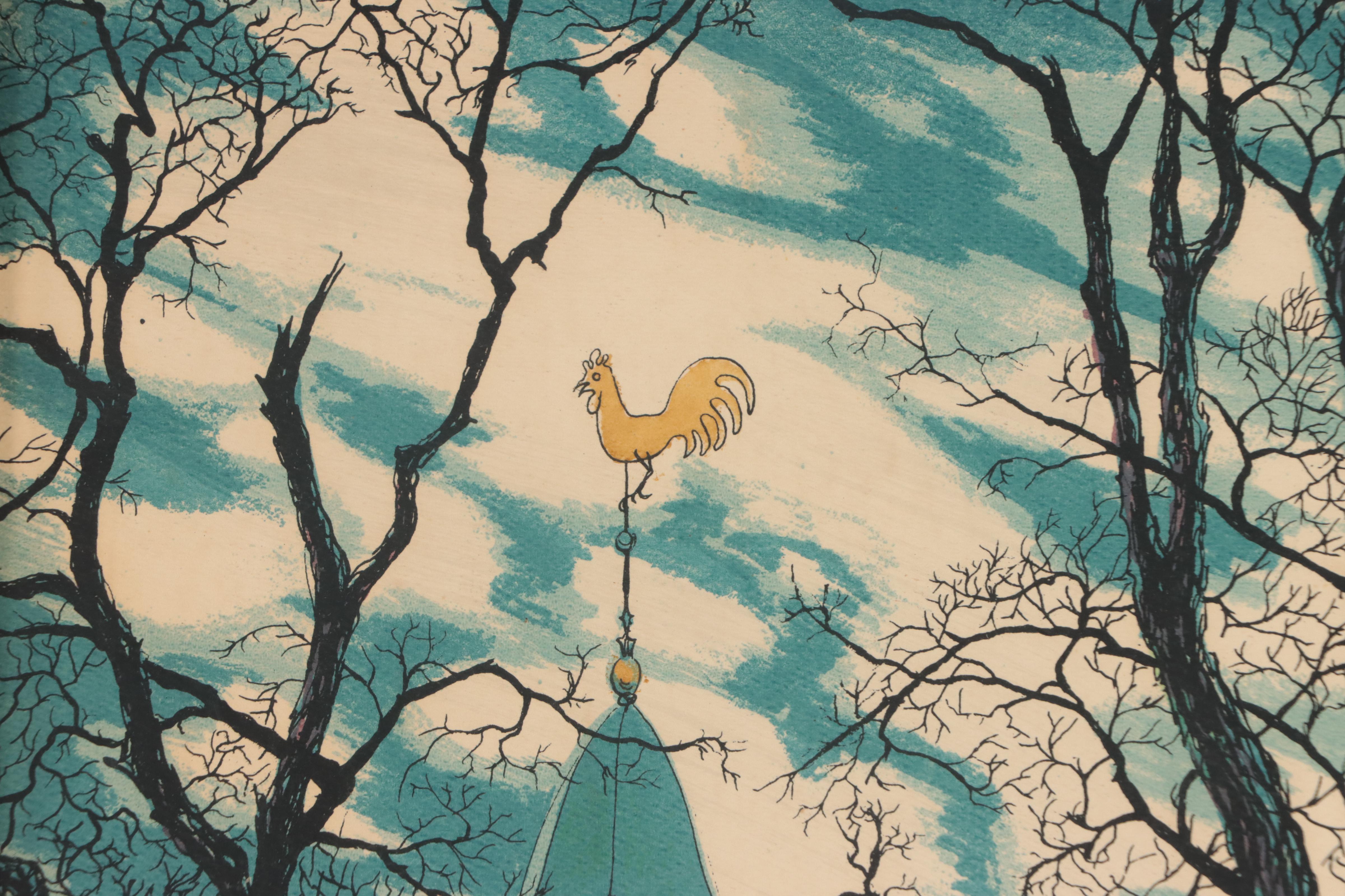 Turner Serigraph After David Grose "Cape Cod Meeting House"