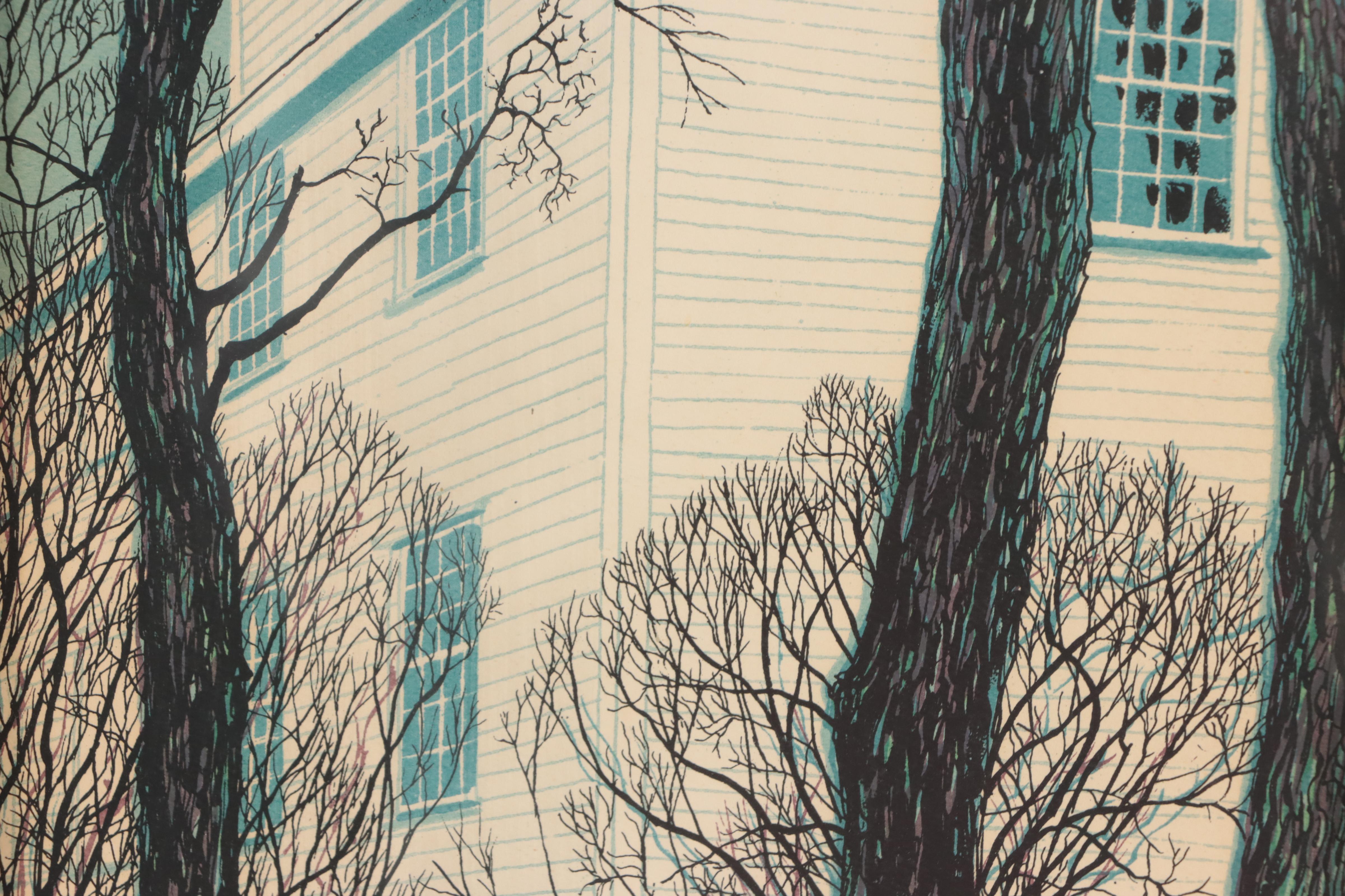 Turner Serigraph After David Grose "Cape Cod Meeting House"