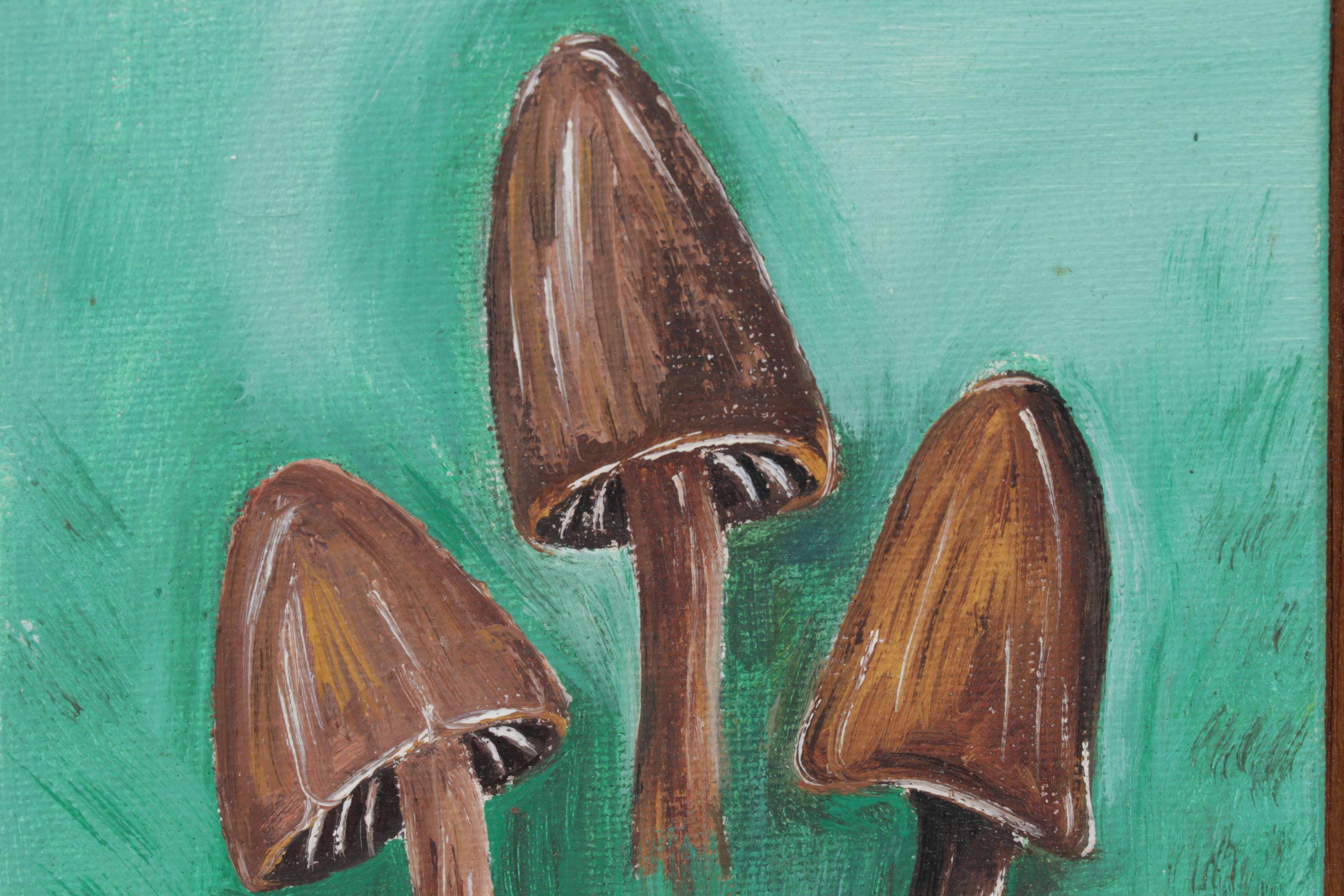 Tourist Watercolor and Oil Painting of Mushrooms