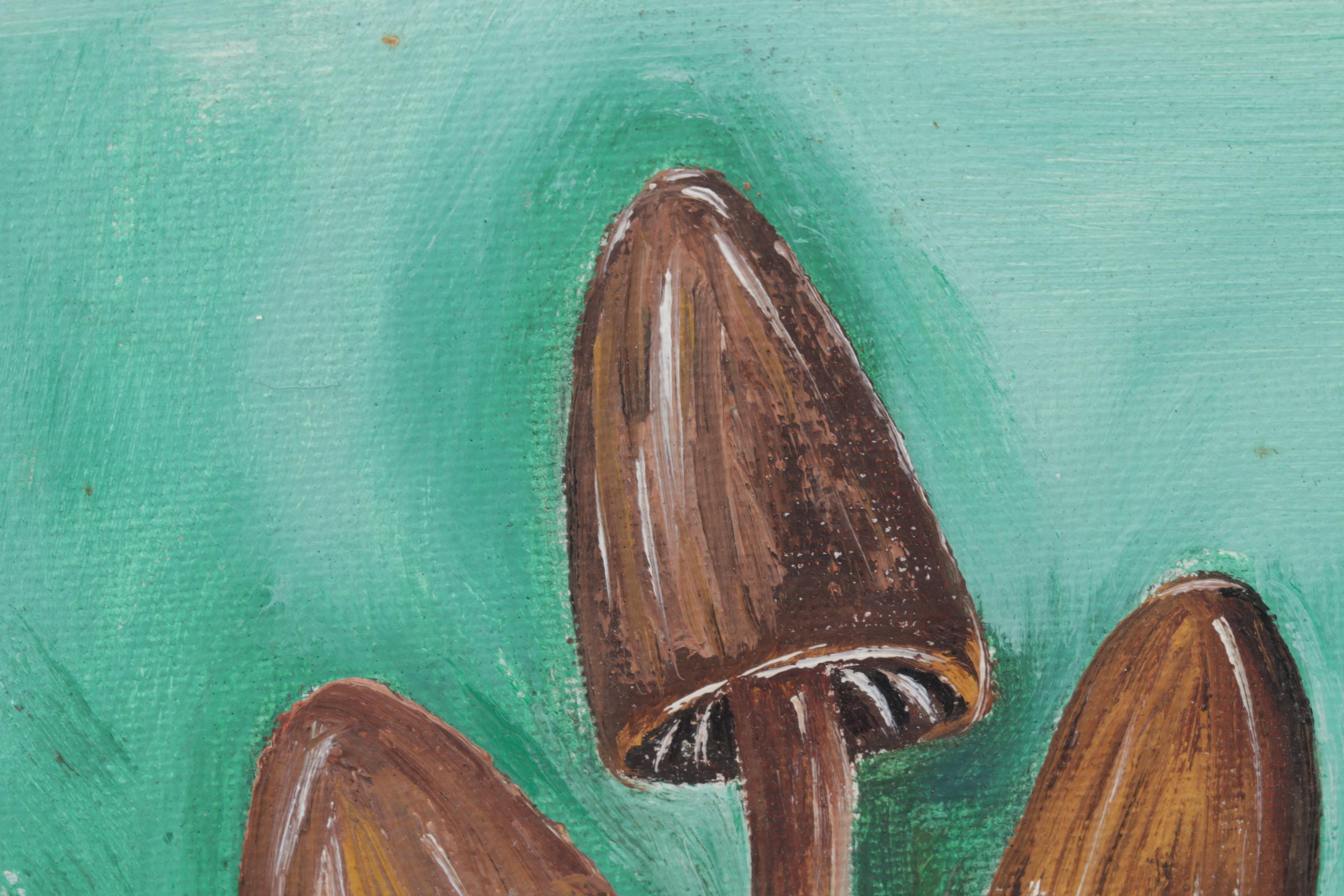 Tourist Watercolor and Oil Painting of Mushrooms