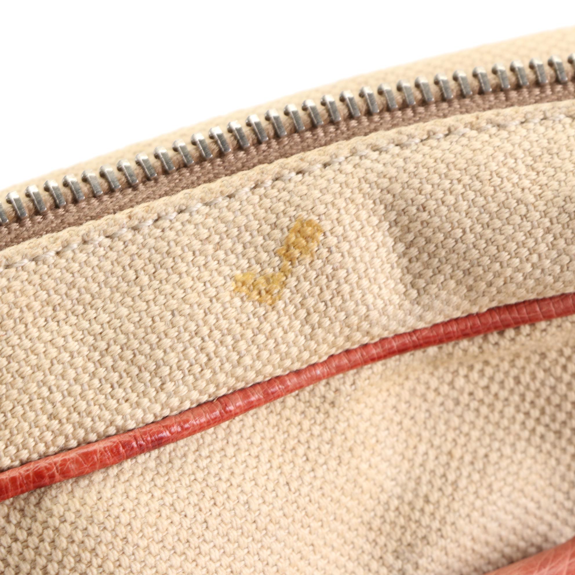 Prada Canapa Bowler Bag with Ostrich Trim