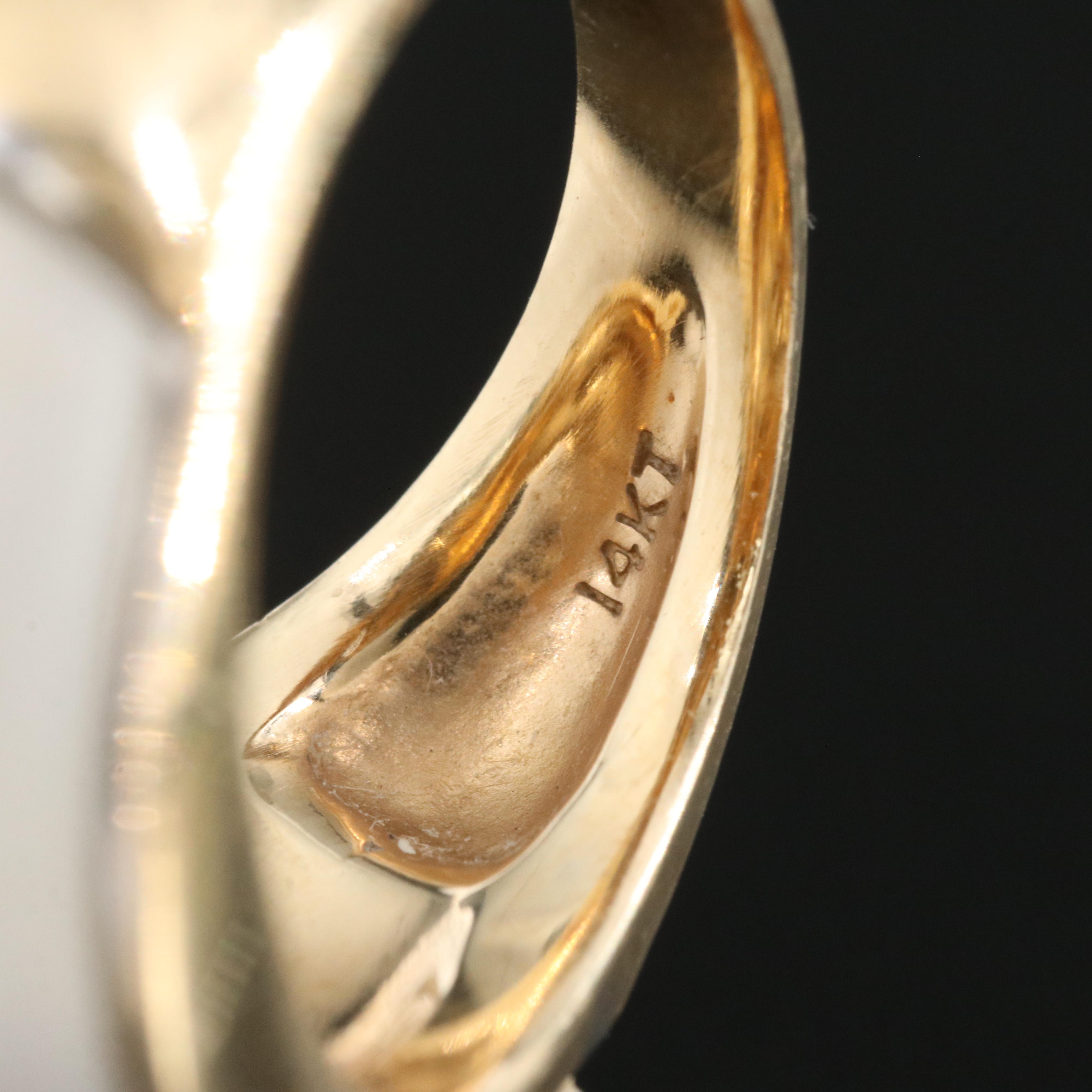 14K 6.50 CT Tourmaline and Rock Crystal Quartz Inlay Ring