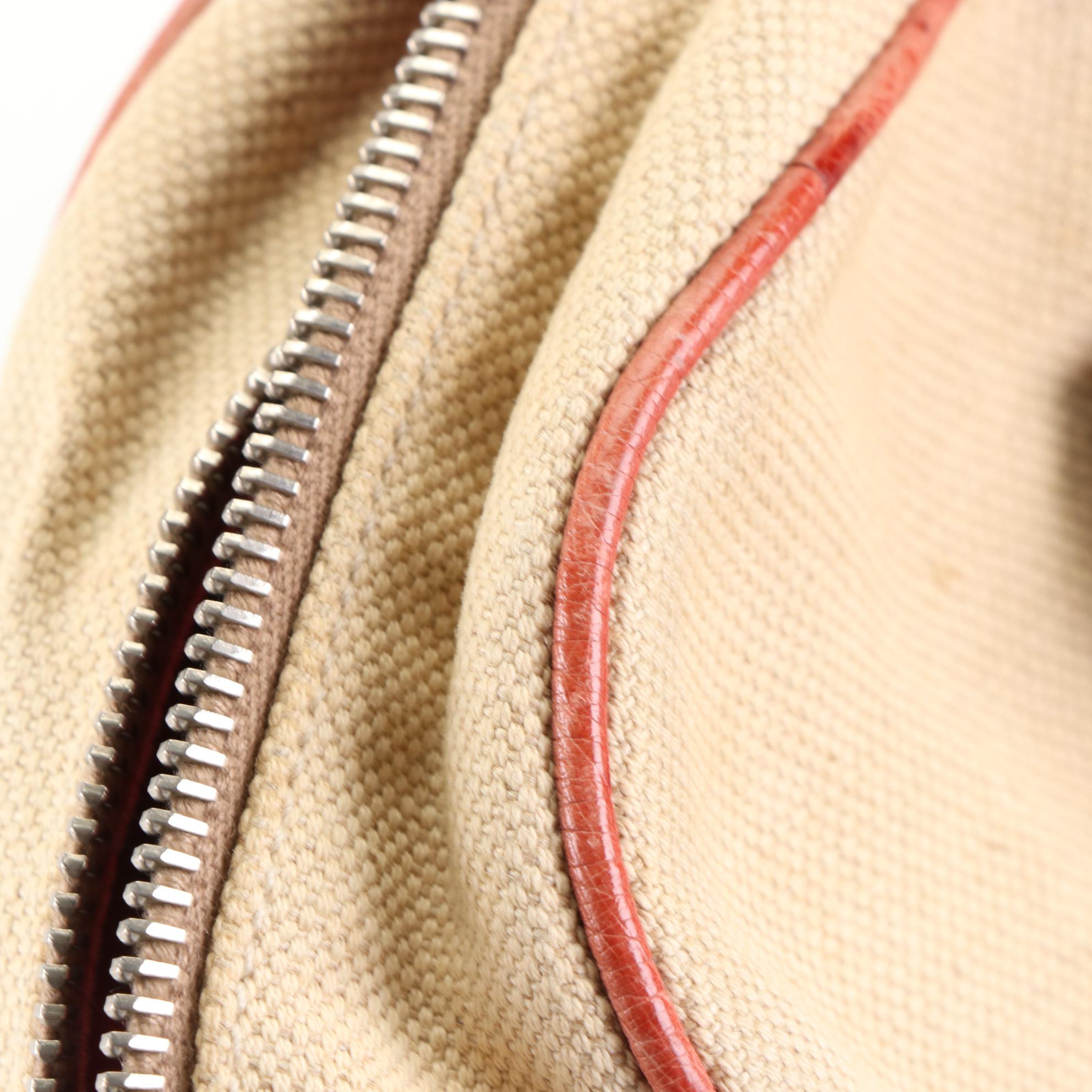 Prada Canapa Bowler Bag with Ostrich Trim