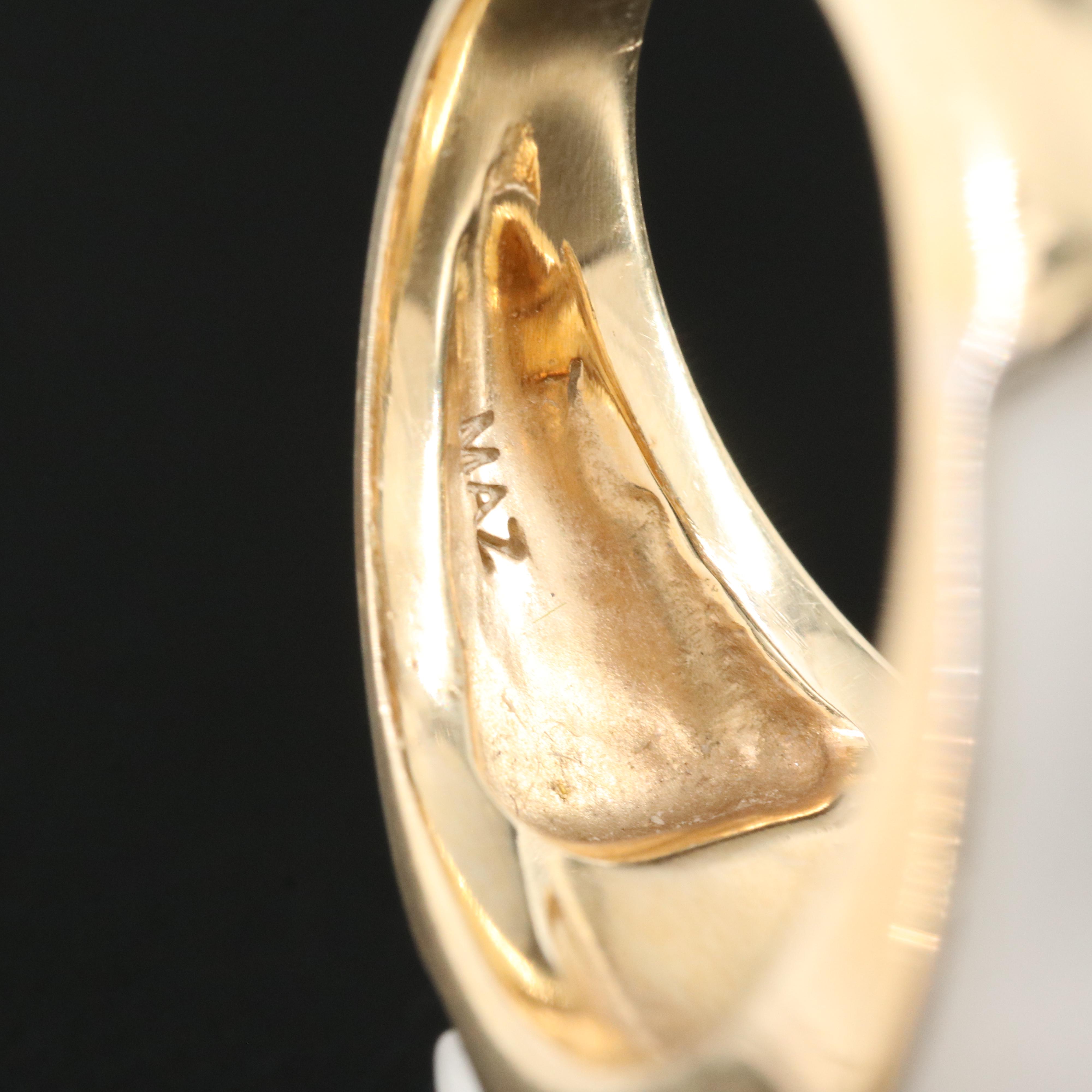 14K 6.50 CT Tourmaline and Rock Crystal Quartz Inlay Ring