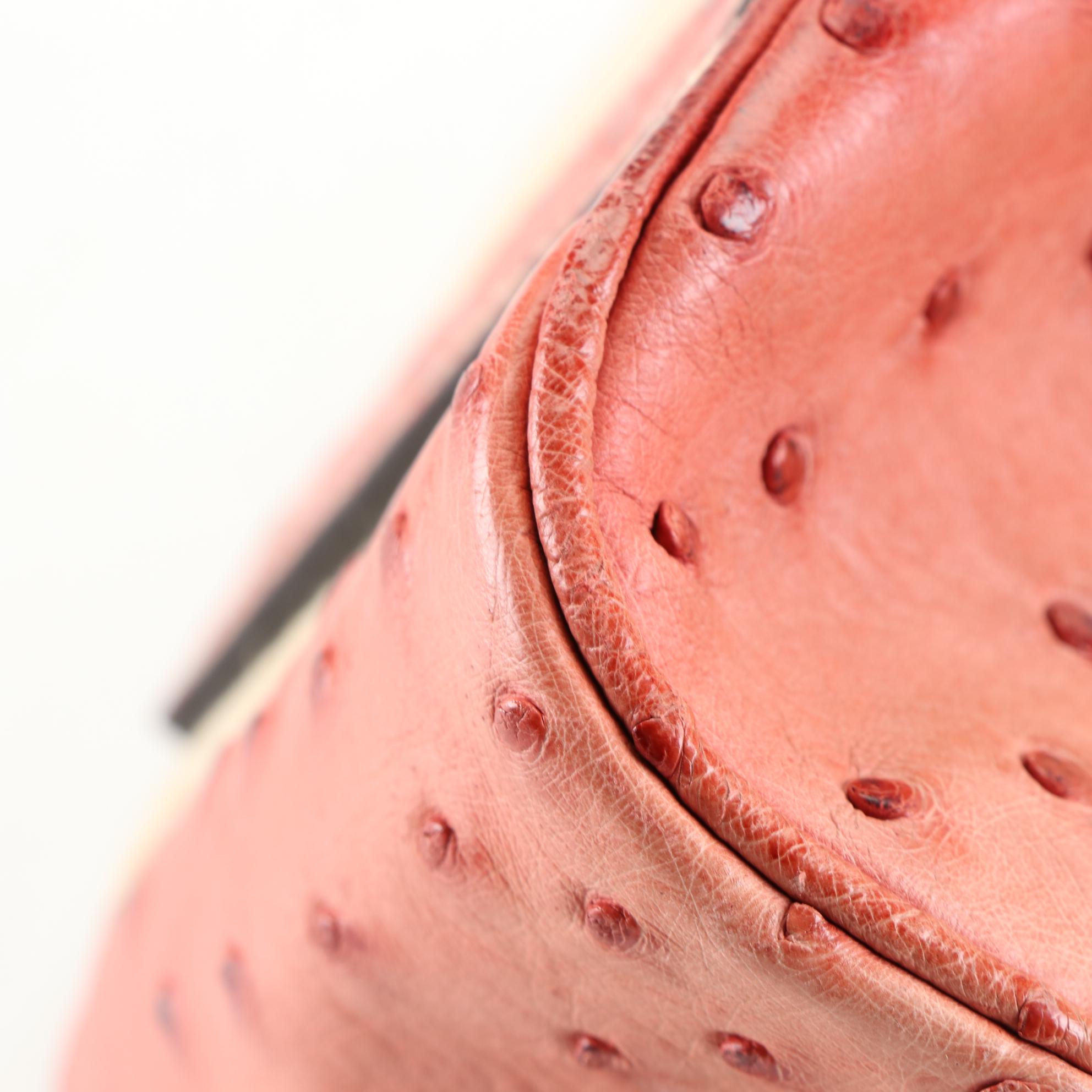 Prada Canapa Bowler Bag with Ostrich Trim