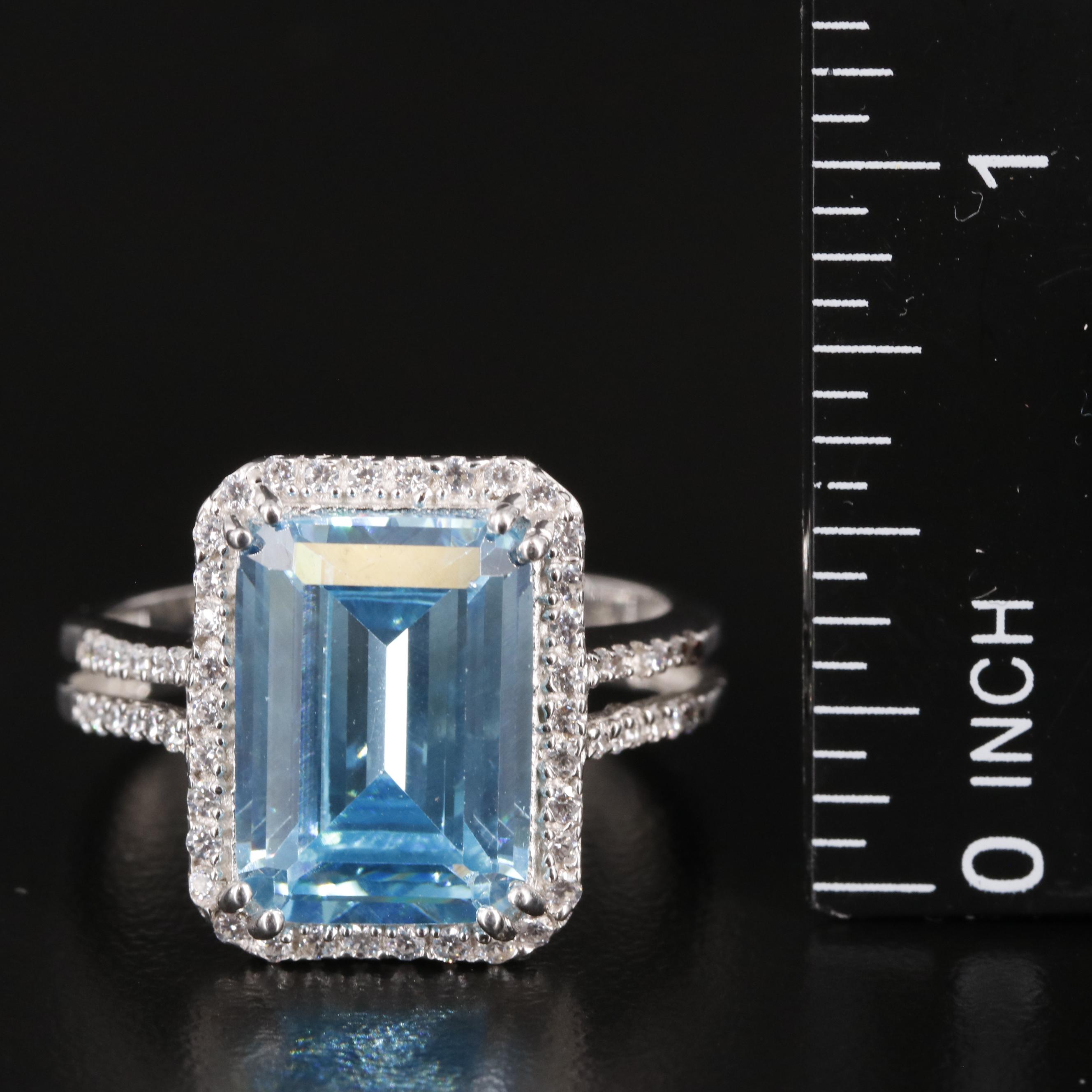 Sterling Cubic Zironia Halo Ring