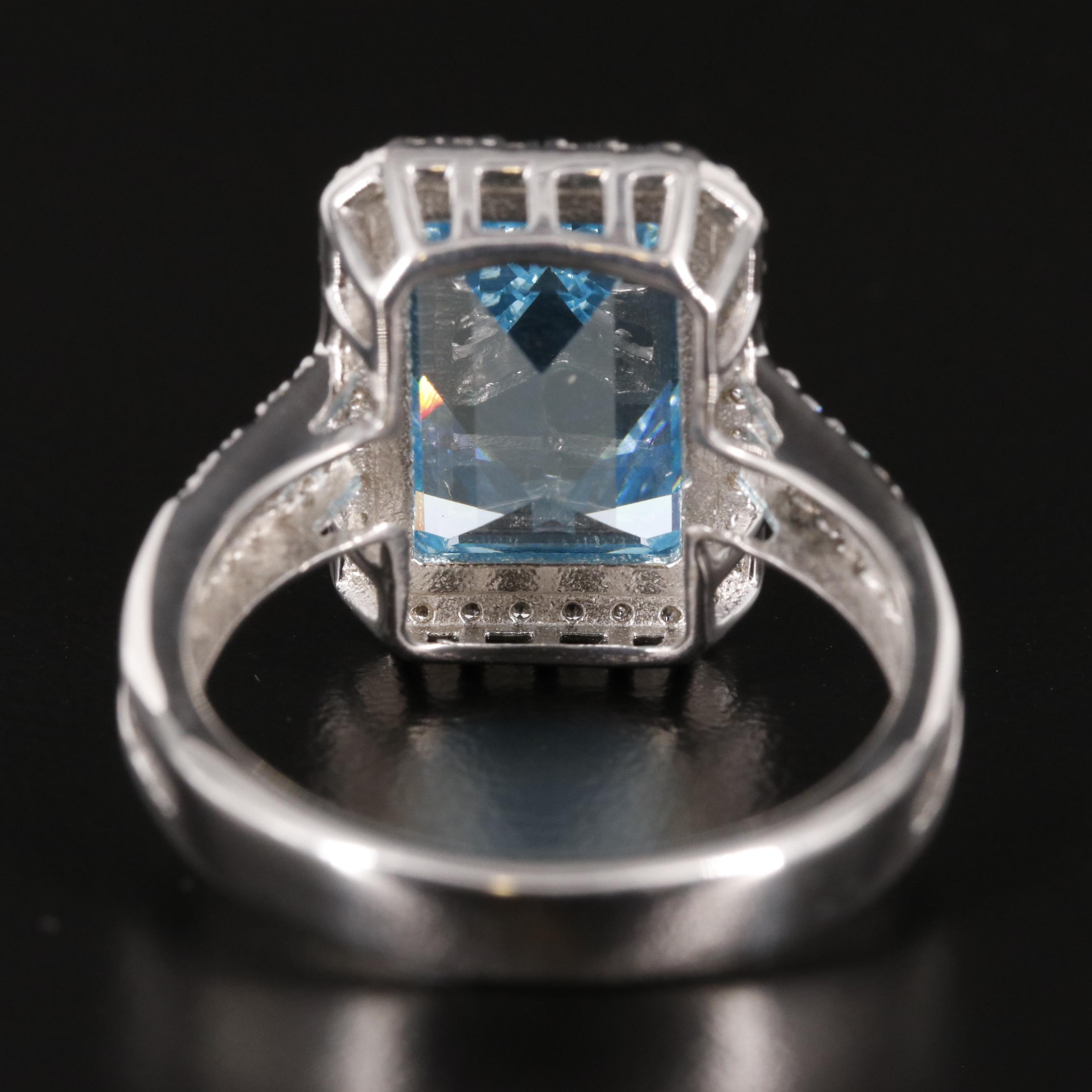 Sterling Cubic Zironia Halo Ring
