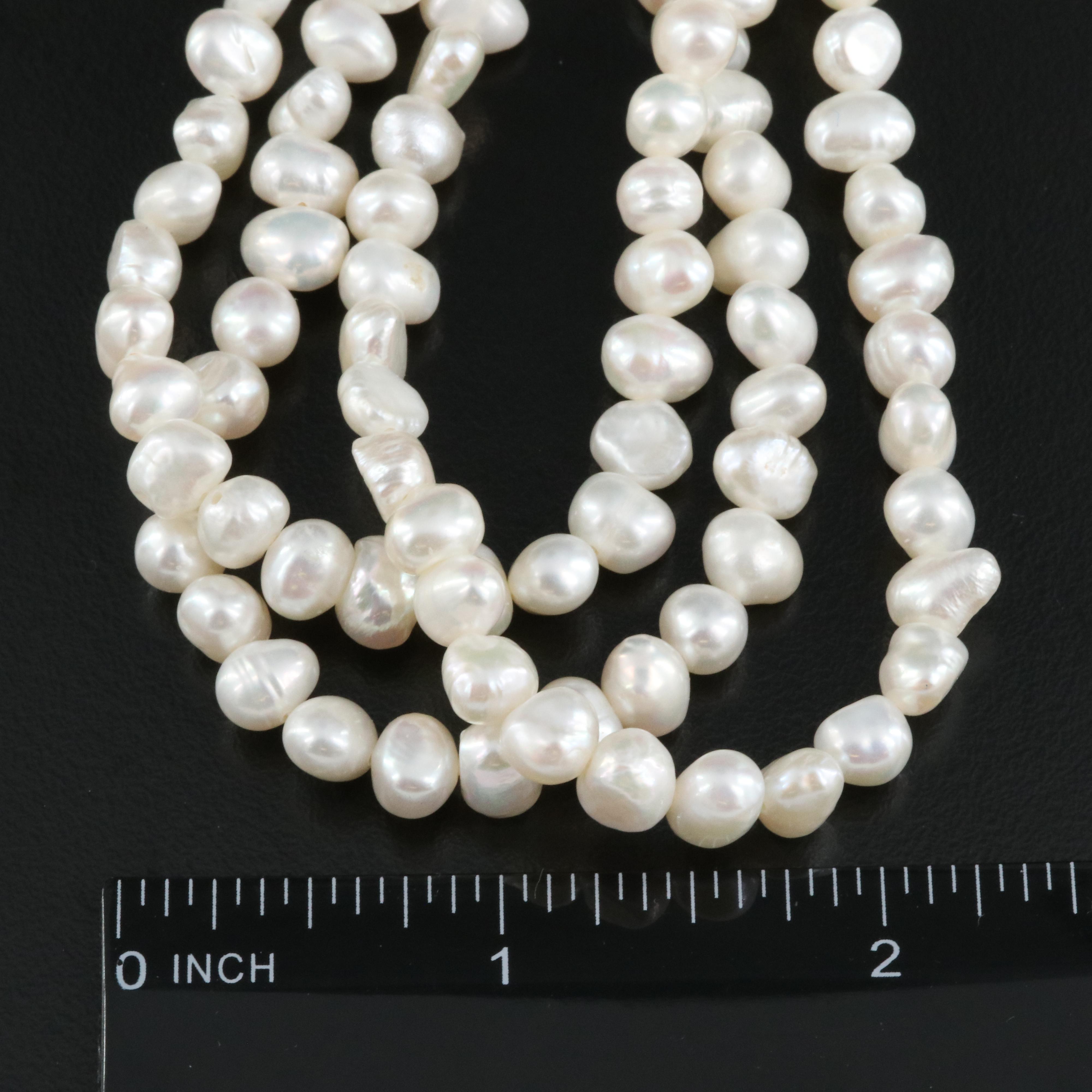 Pearl Necklace with Sterling Clasp