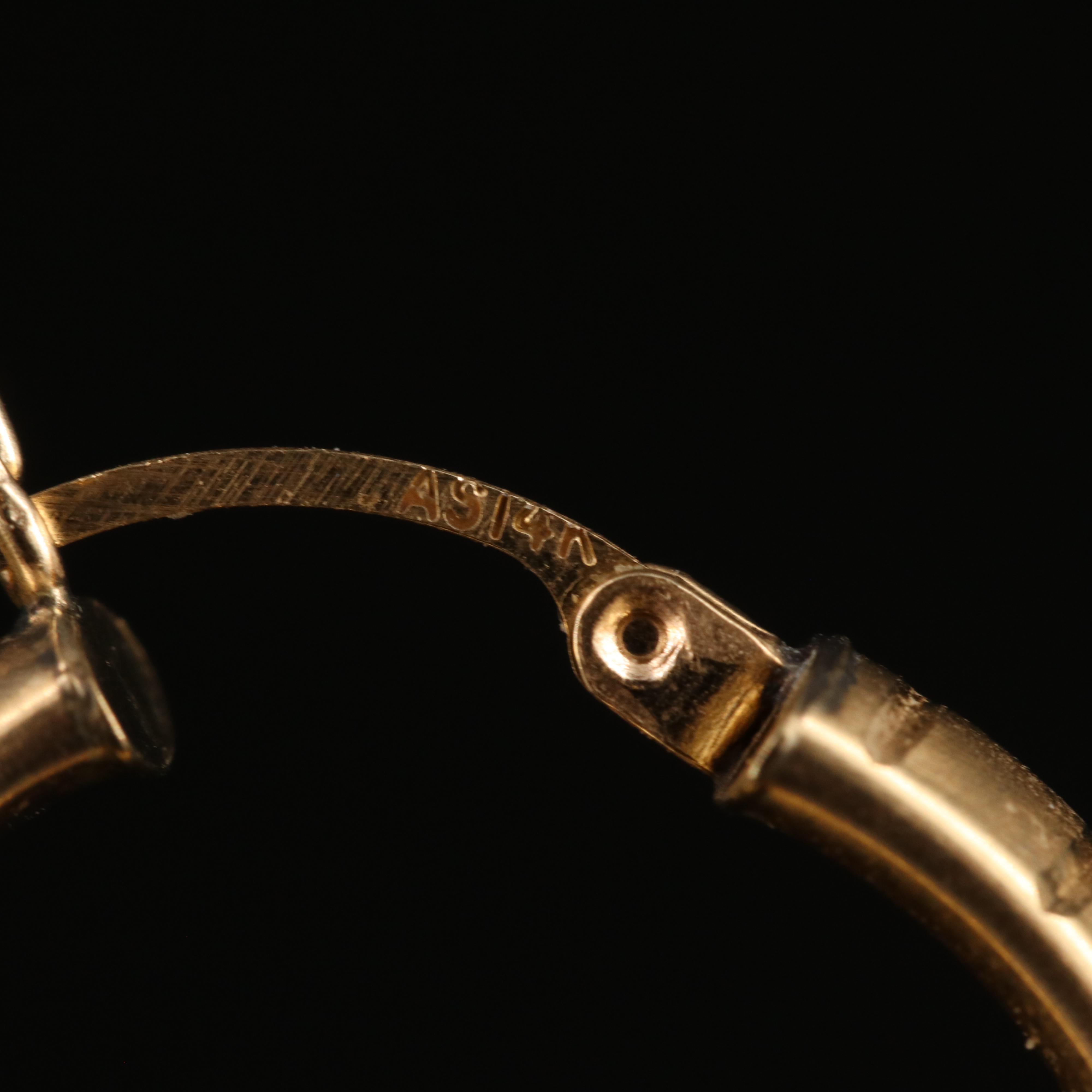 14K Striped Hoop Earrings