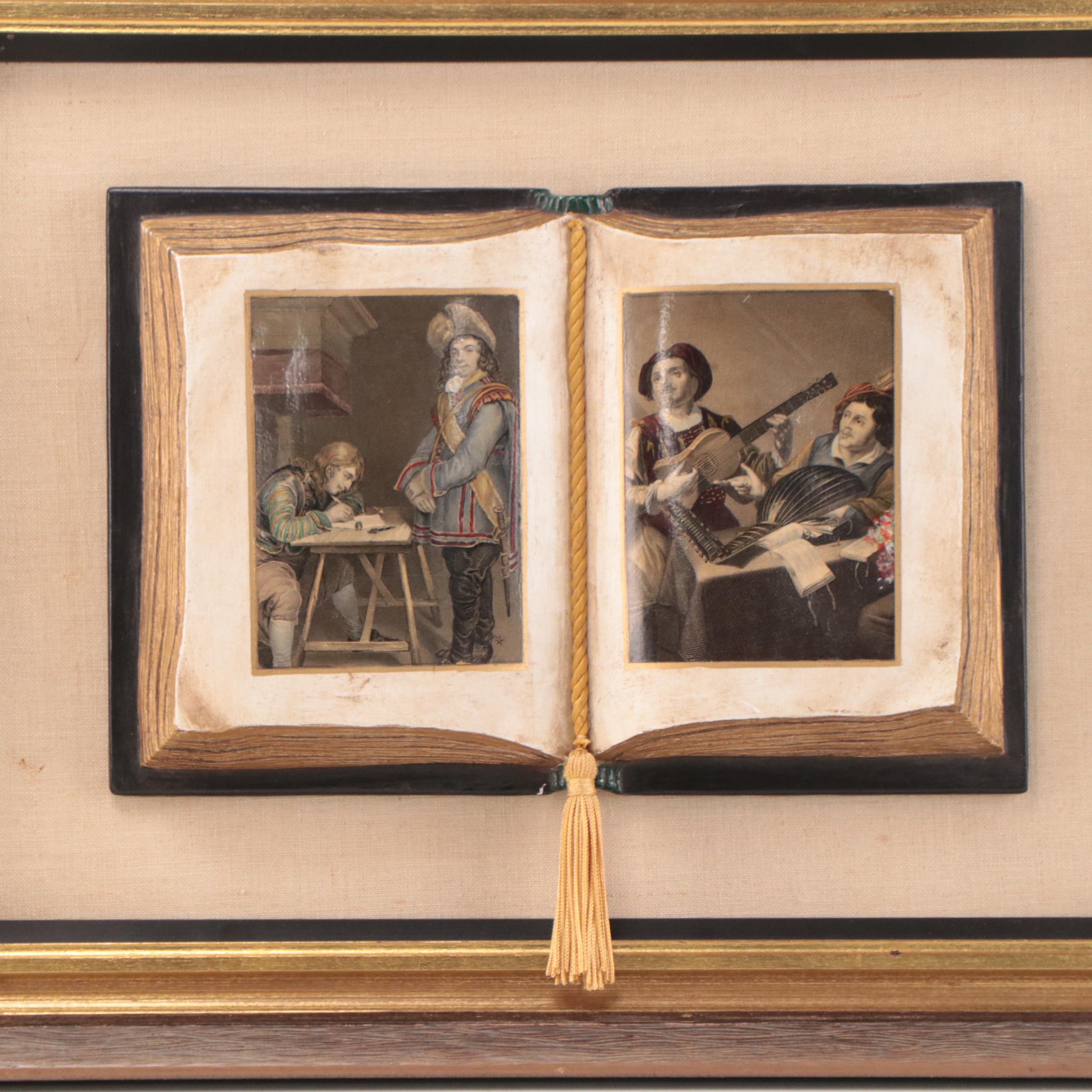 Sungott Art Studios Carved Wood Book With Engraving