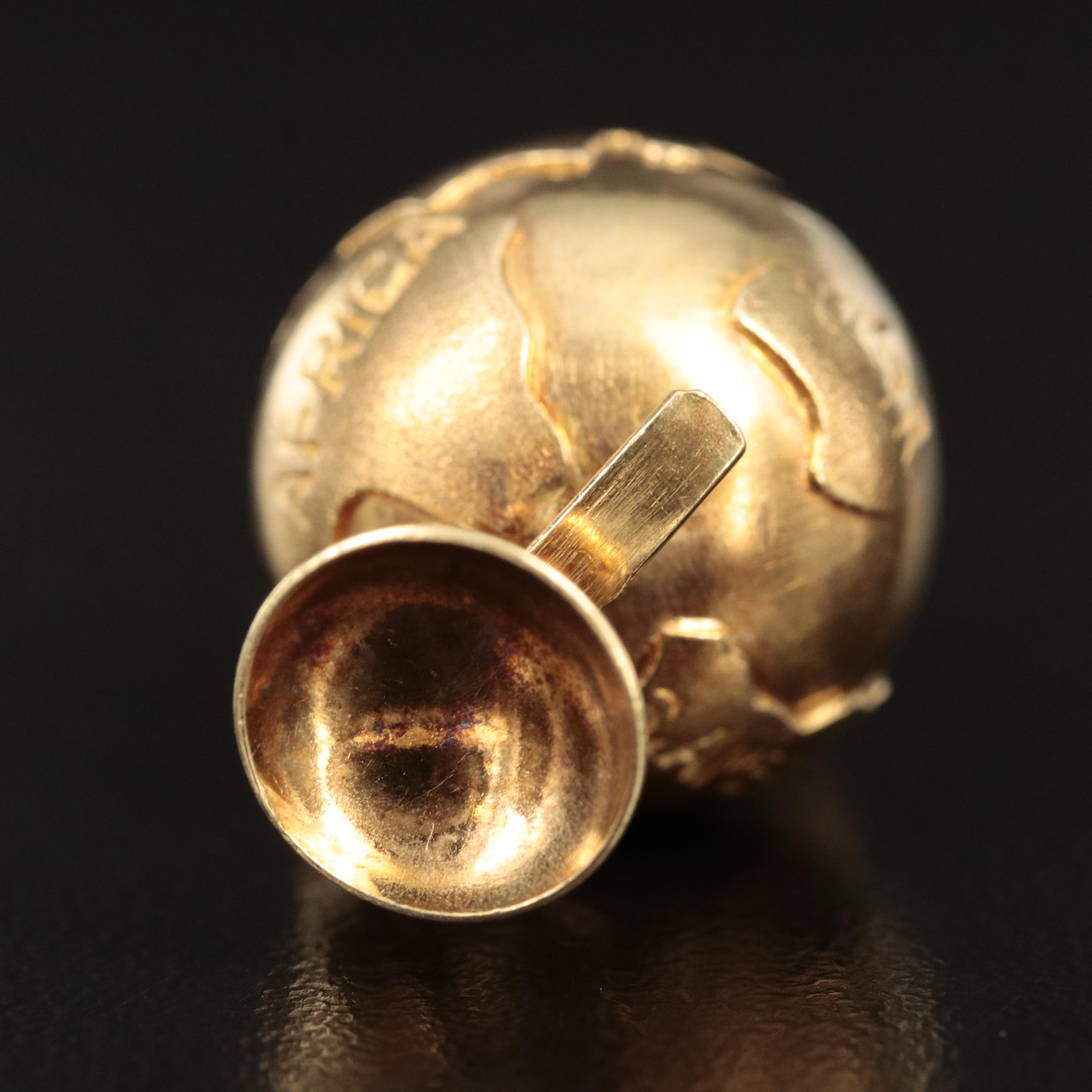 Vintage 14K Articulated Globe Pendant