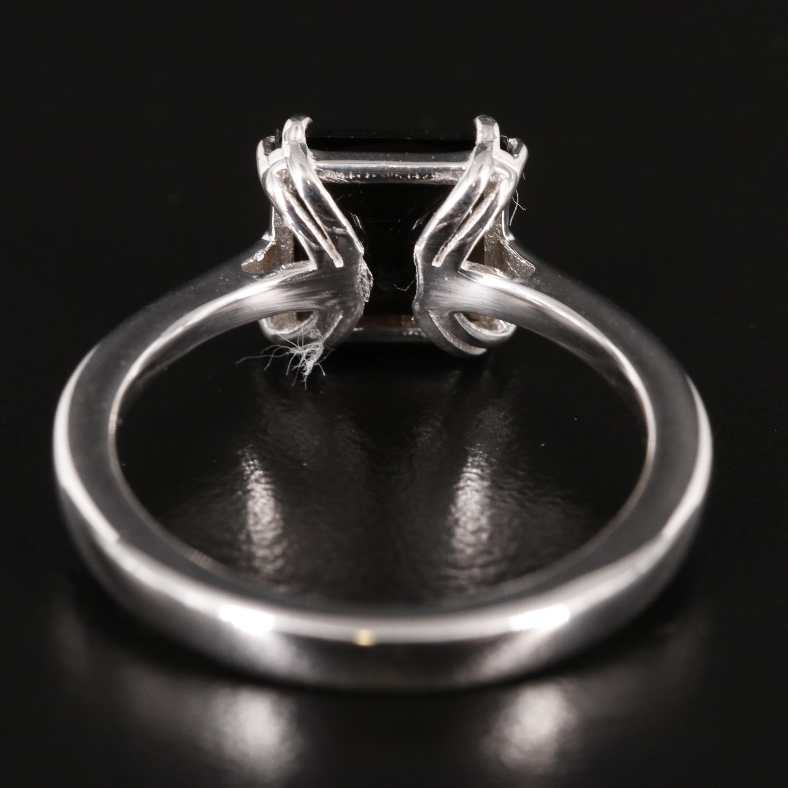 Sterling Smoky Quartz Solitaire Ring