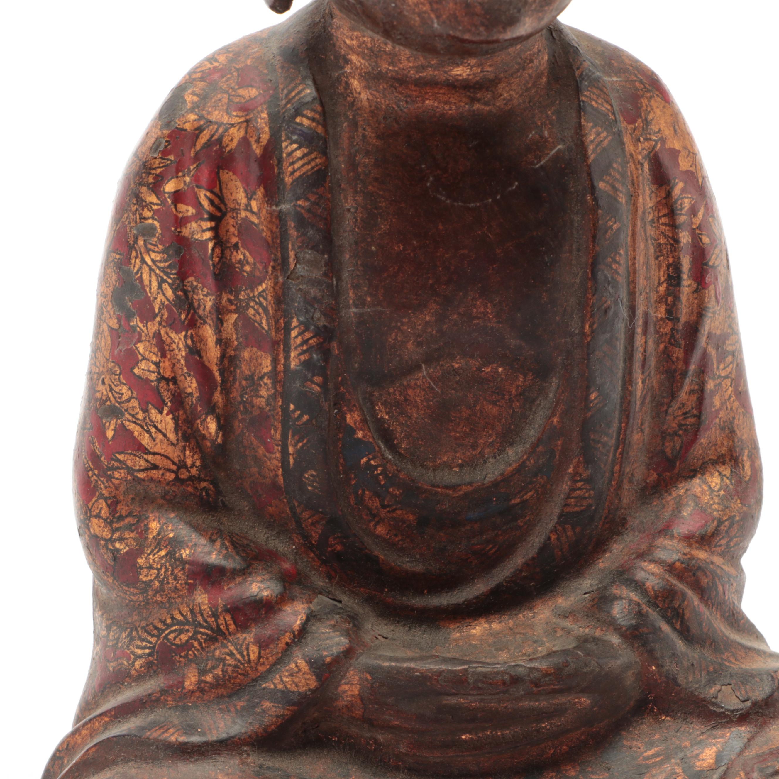 Japanese Polychrome Bronze Buddha