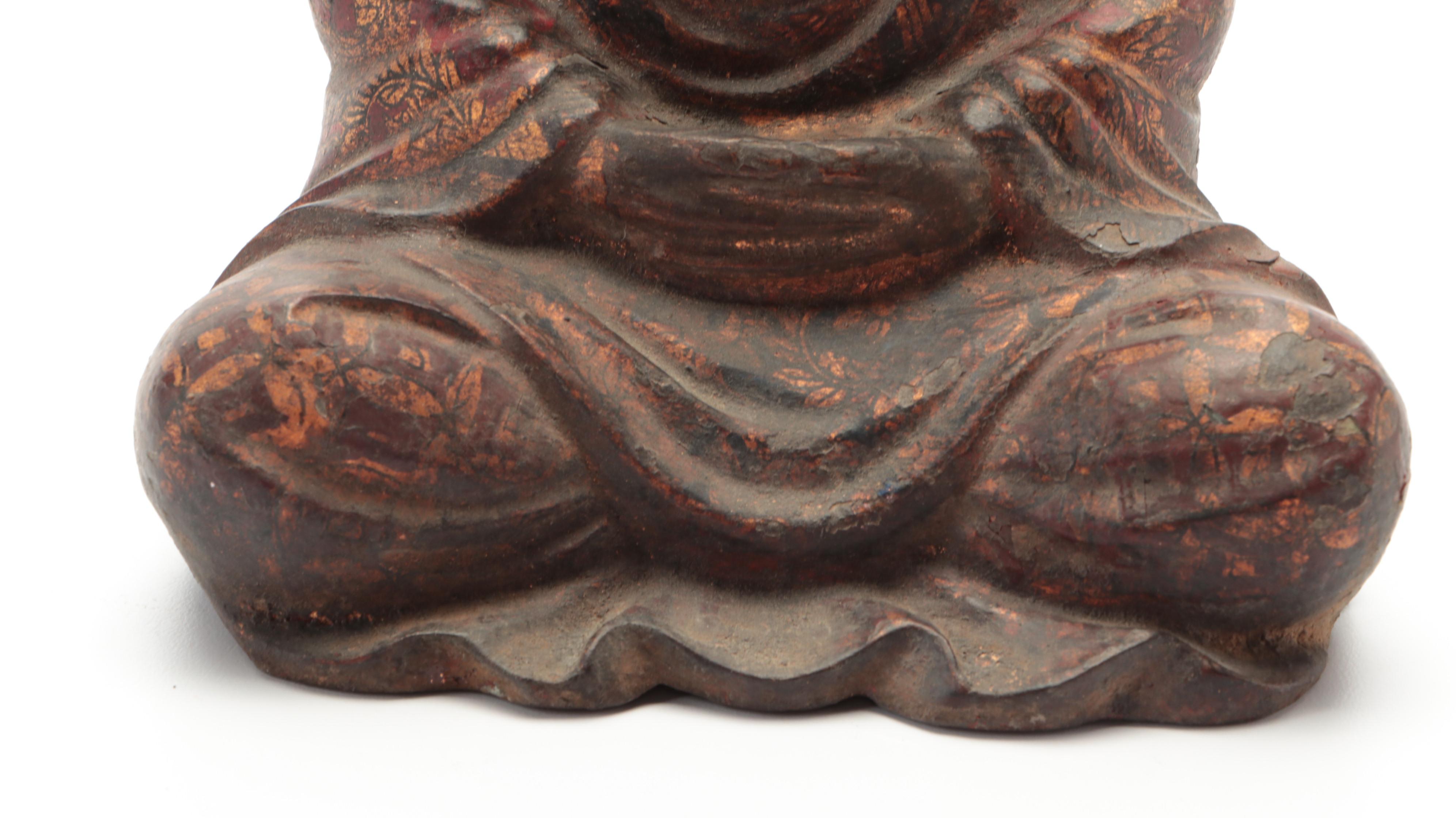 Japanese Polychrome Bronze Buddha
