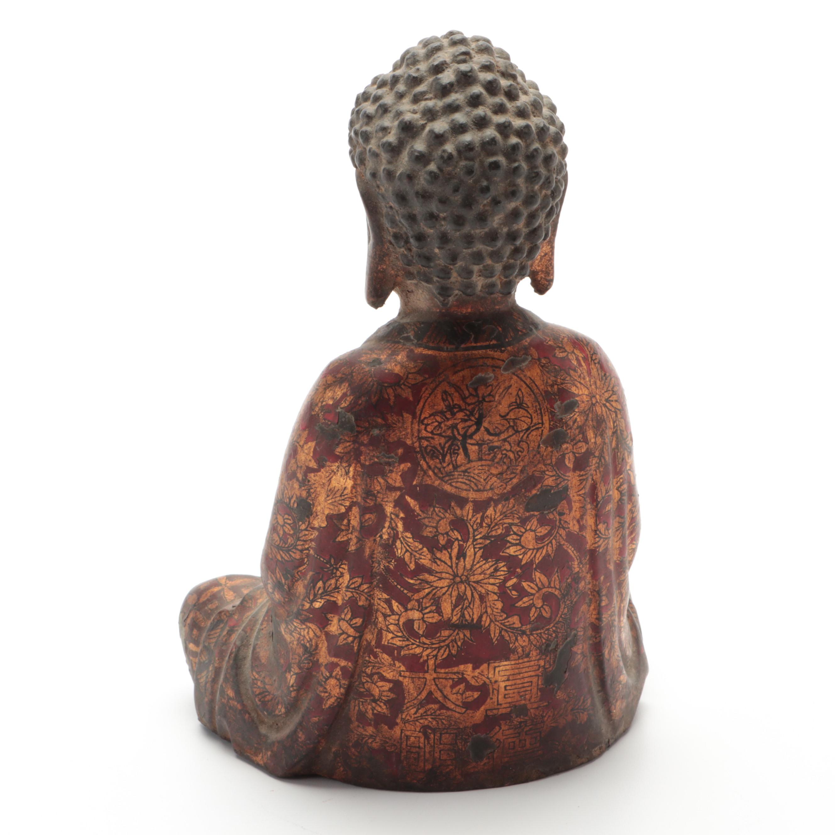 Japanese Polychrome Bronze Buddha