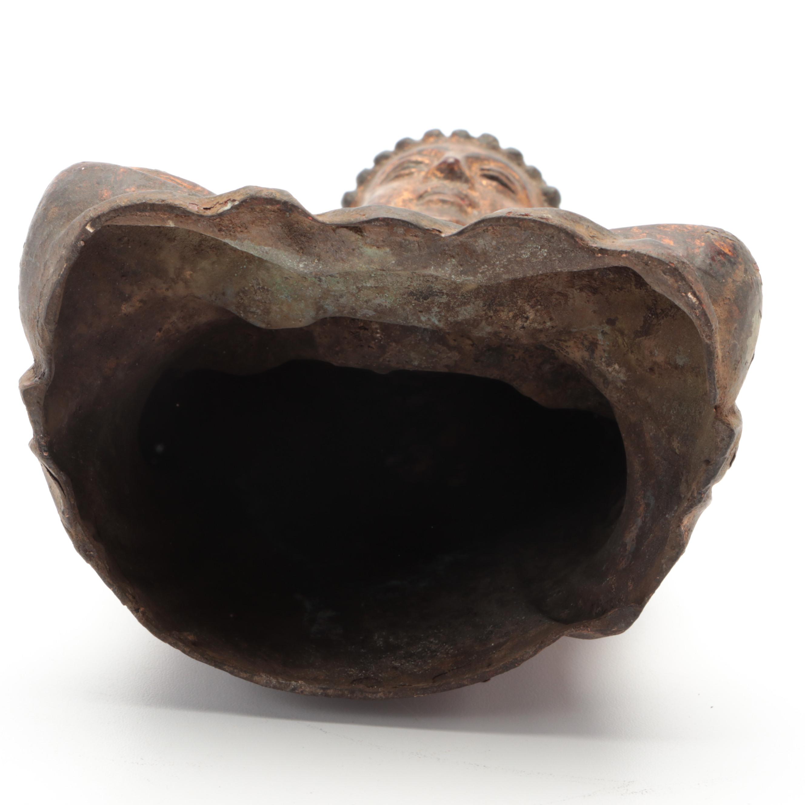 Japanese Polychrome Bronze Buddha