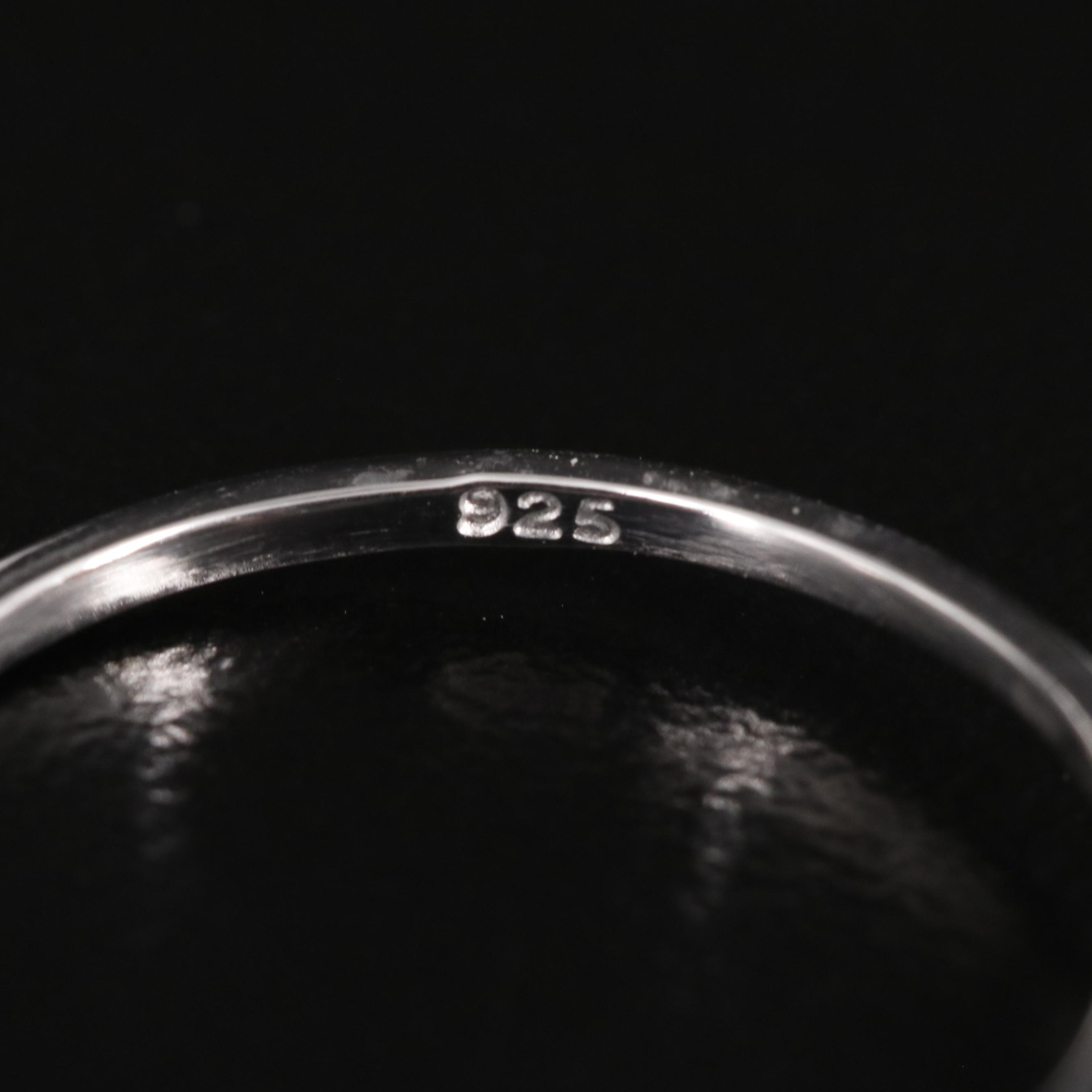 Sterling Garnet Solitaire Ring