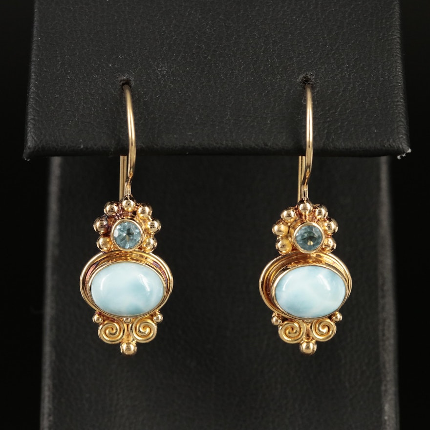 Sajen 18K Larimar and Apatite Earrings