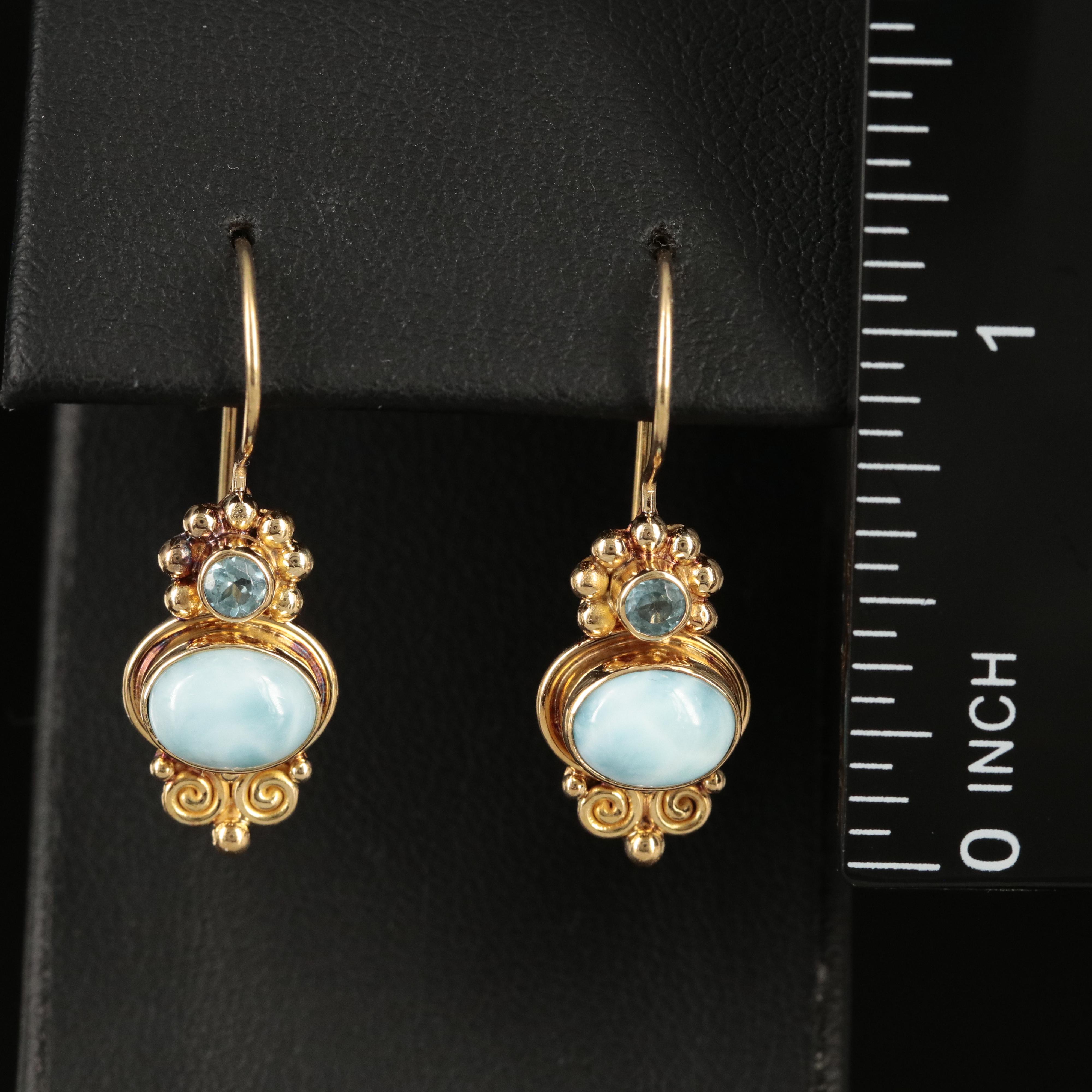 Sajen 18K Larimar and Apatite Earrings
