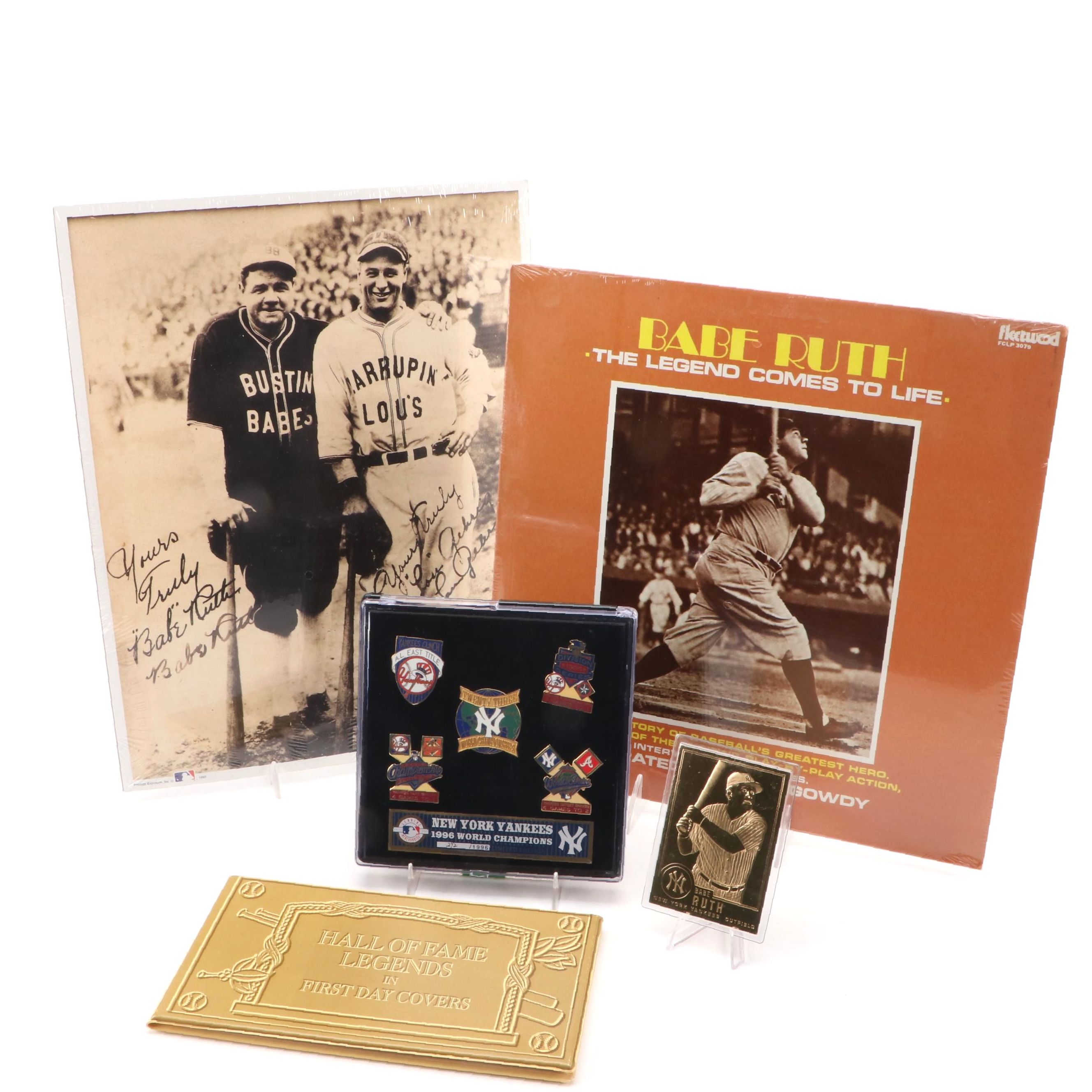 1996 New York Yankees World Champions Pinbacks with Babe Ruth Record and More