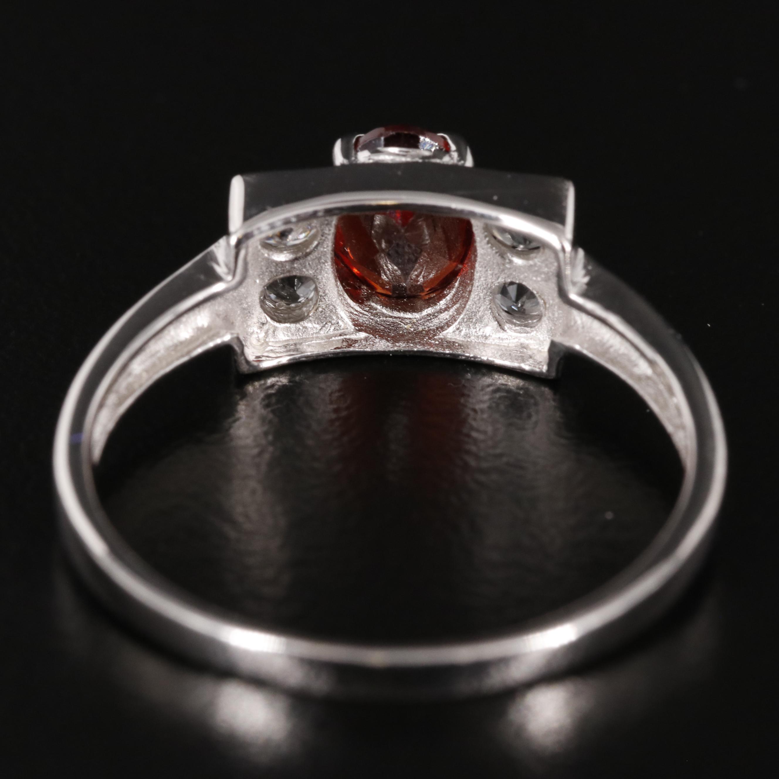Sterling Garnet and White Topaz Ring