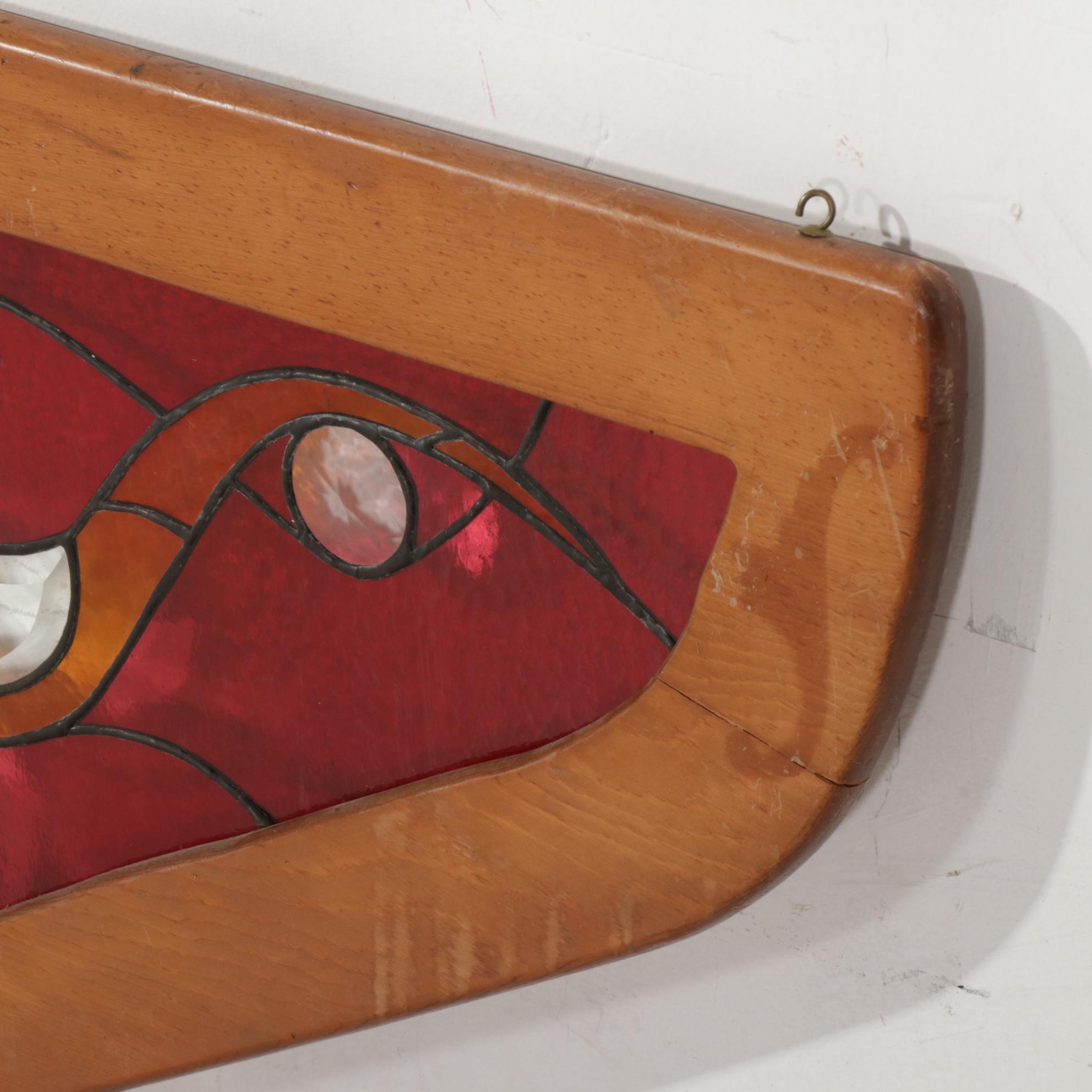 Stained Glass Fleur-de-Lys Window Segment Wall Décor